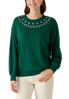 Crown & Ivy Women's Long Sleeve Sweeper Sweater