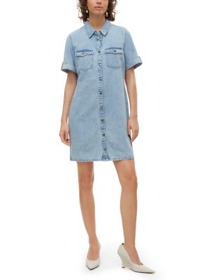Vero Moda Women's Denim Mini Dress, Light Blue, XL