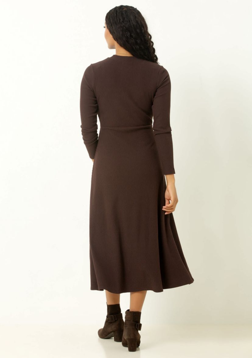 strapless open back dress Wide Rib Dress Burgundy main image 0