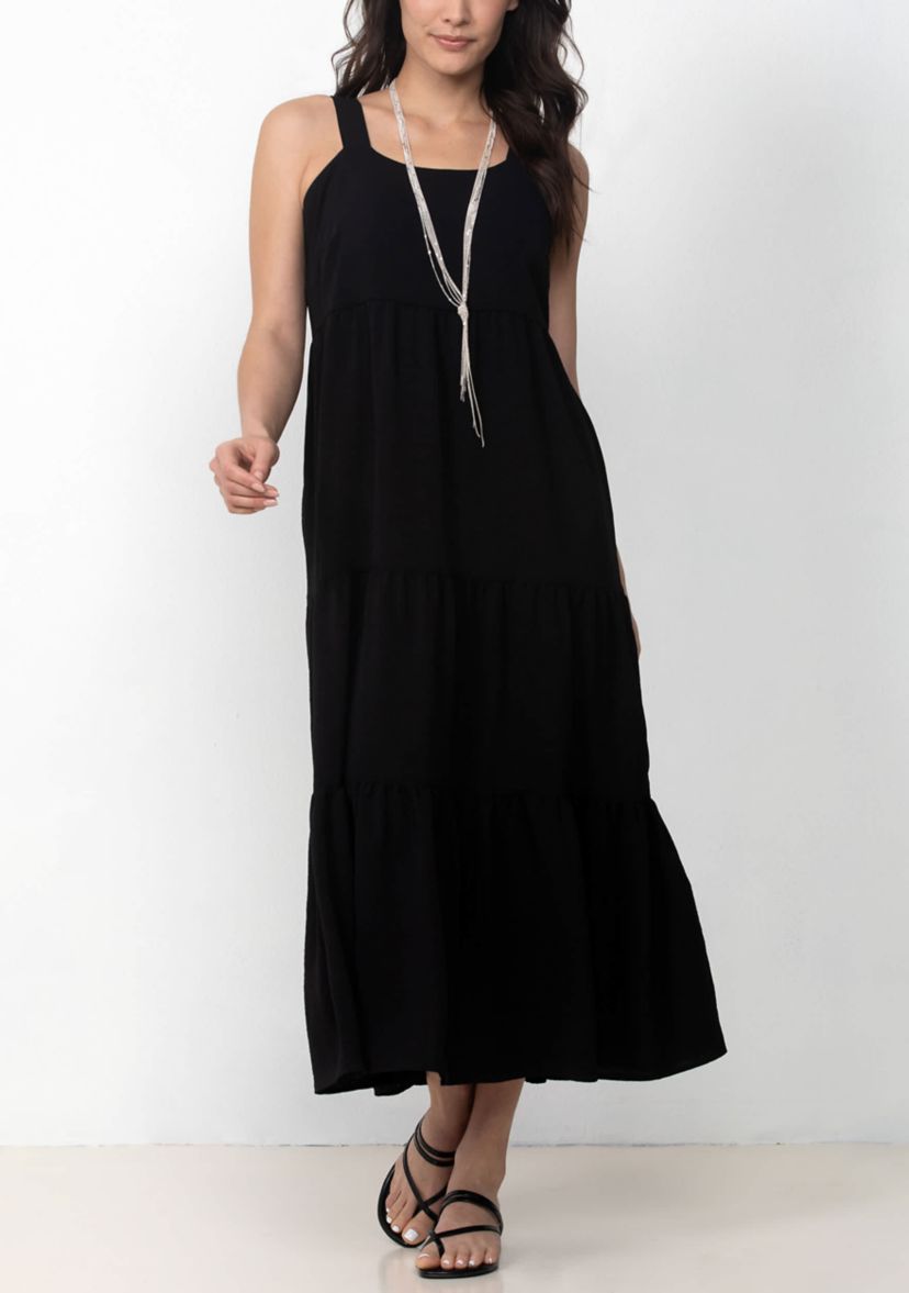 linen maxi dress Vitamin A Women's Mari Maxi Dress - White Crinkle Linen main image 0