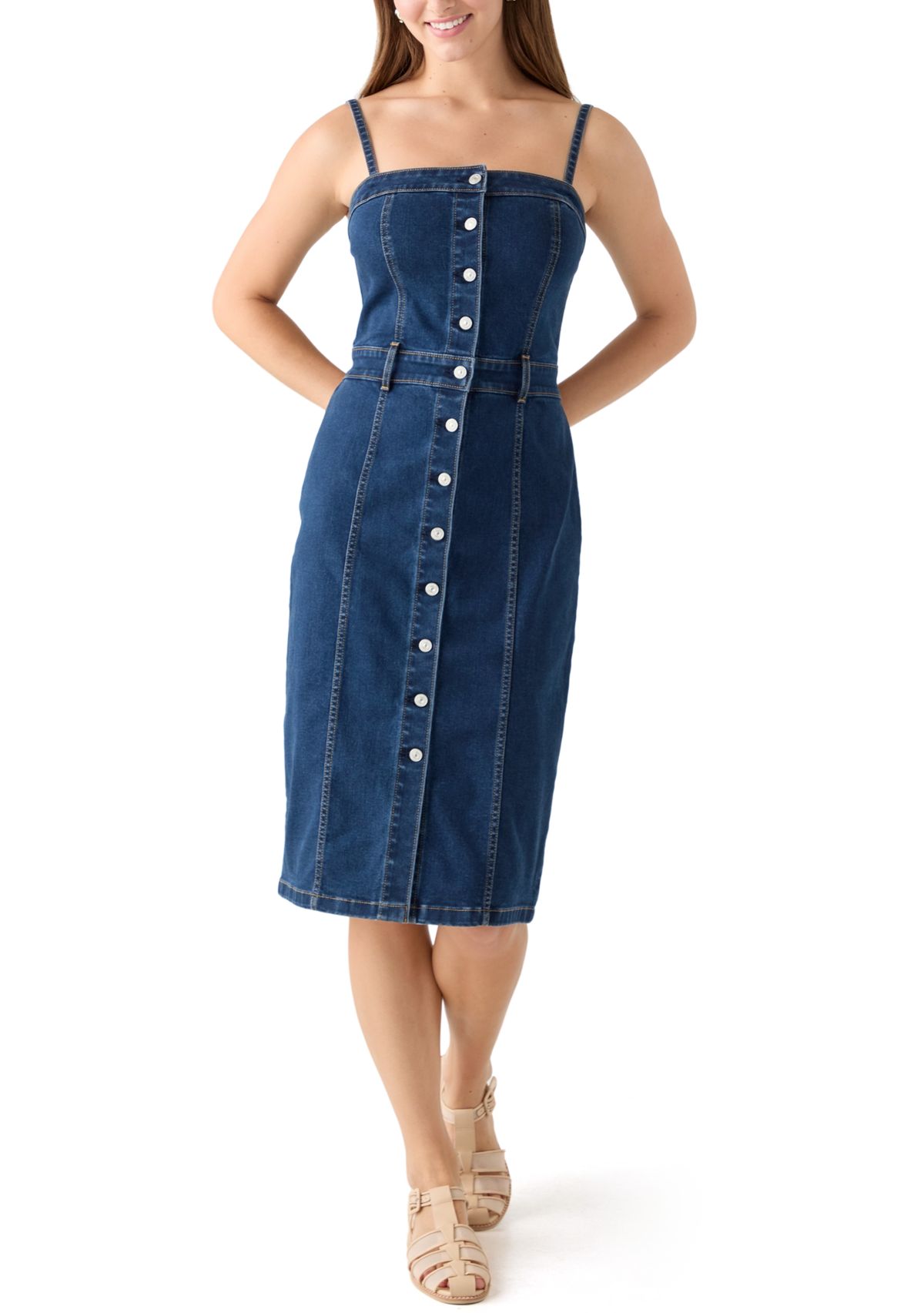 Womens Upper Eastside Denim Bustier Dress