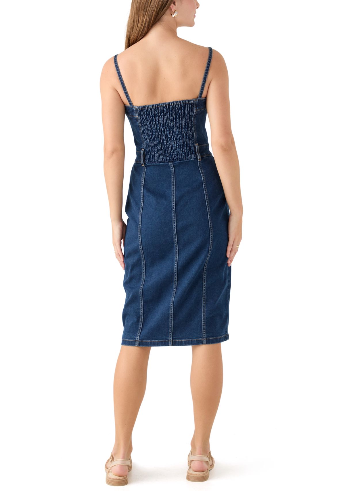 Womens Upper Eastside Denim Bustier Dress