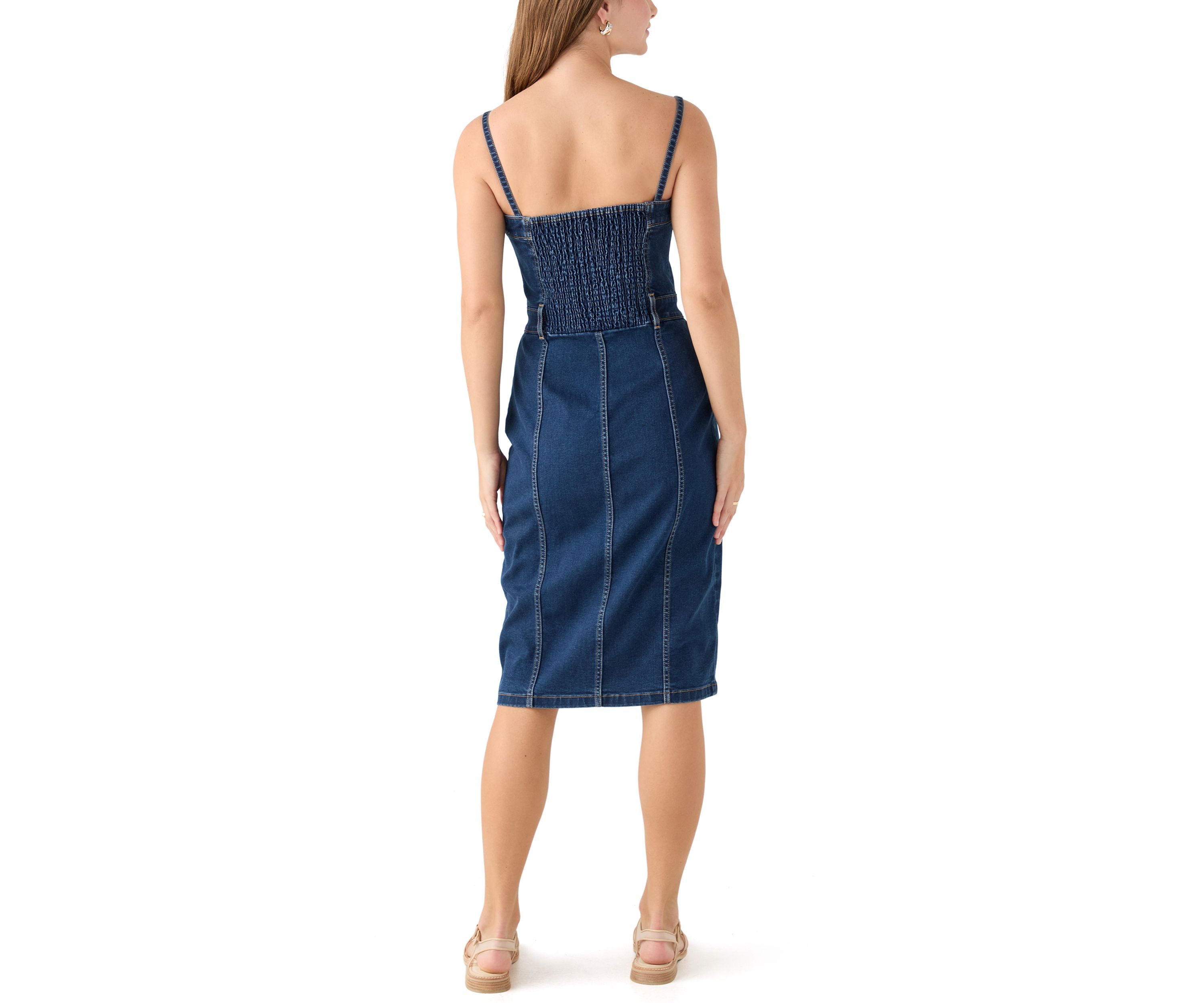 Womens Upper Eastside Denim Bustier Dress