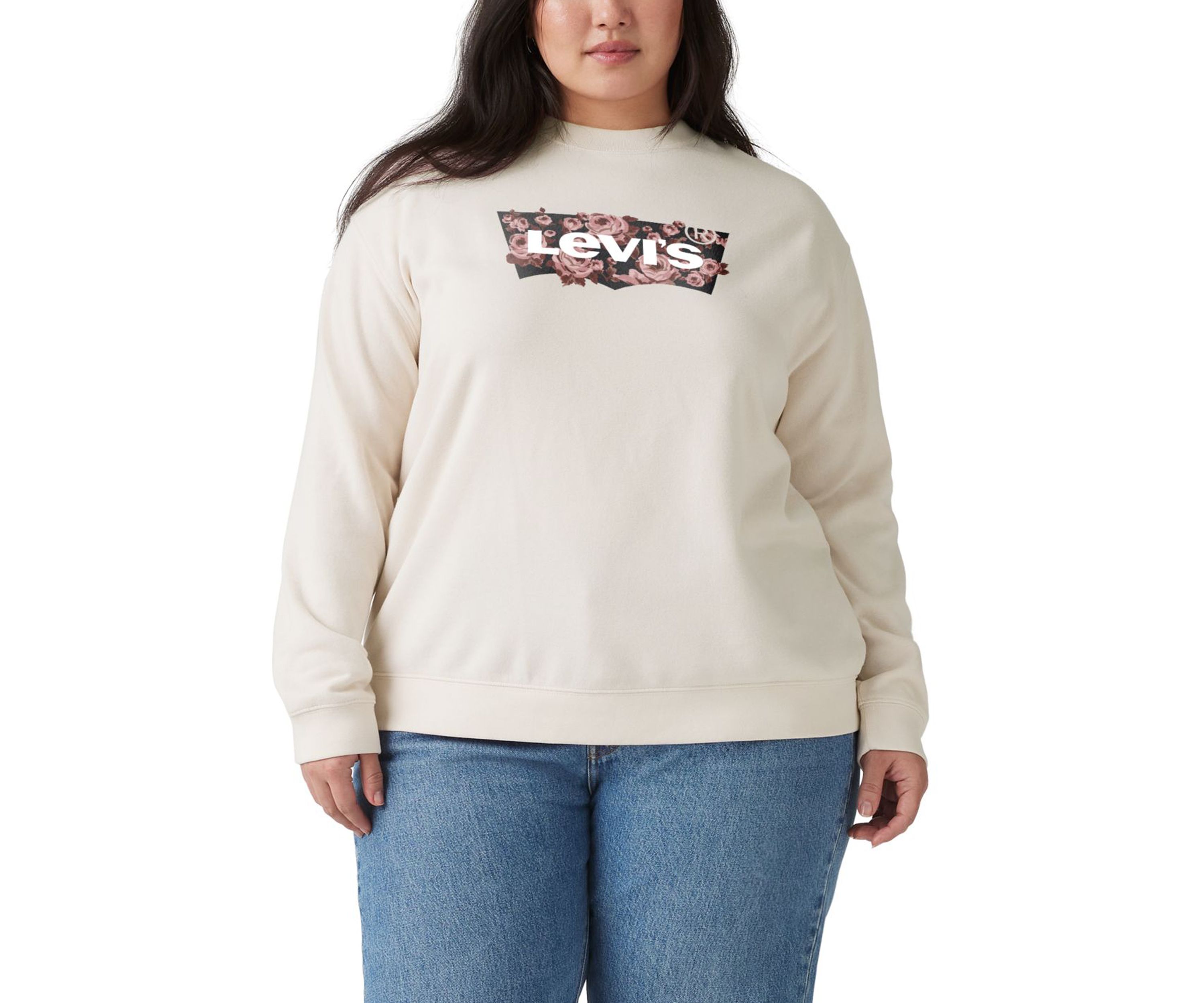 Plus Size Rose-Filled Logo Graphic T-Shirt 