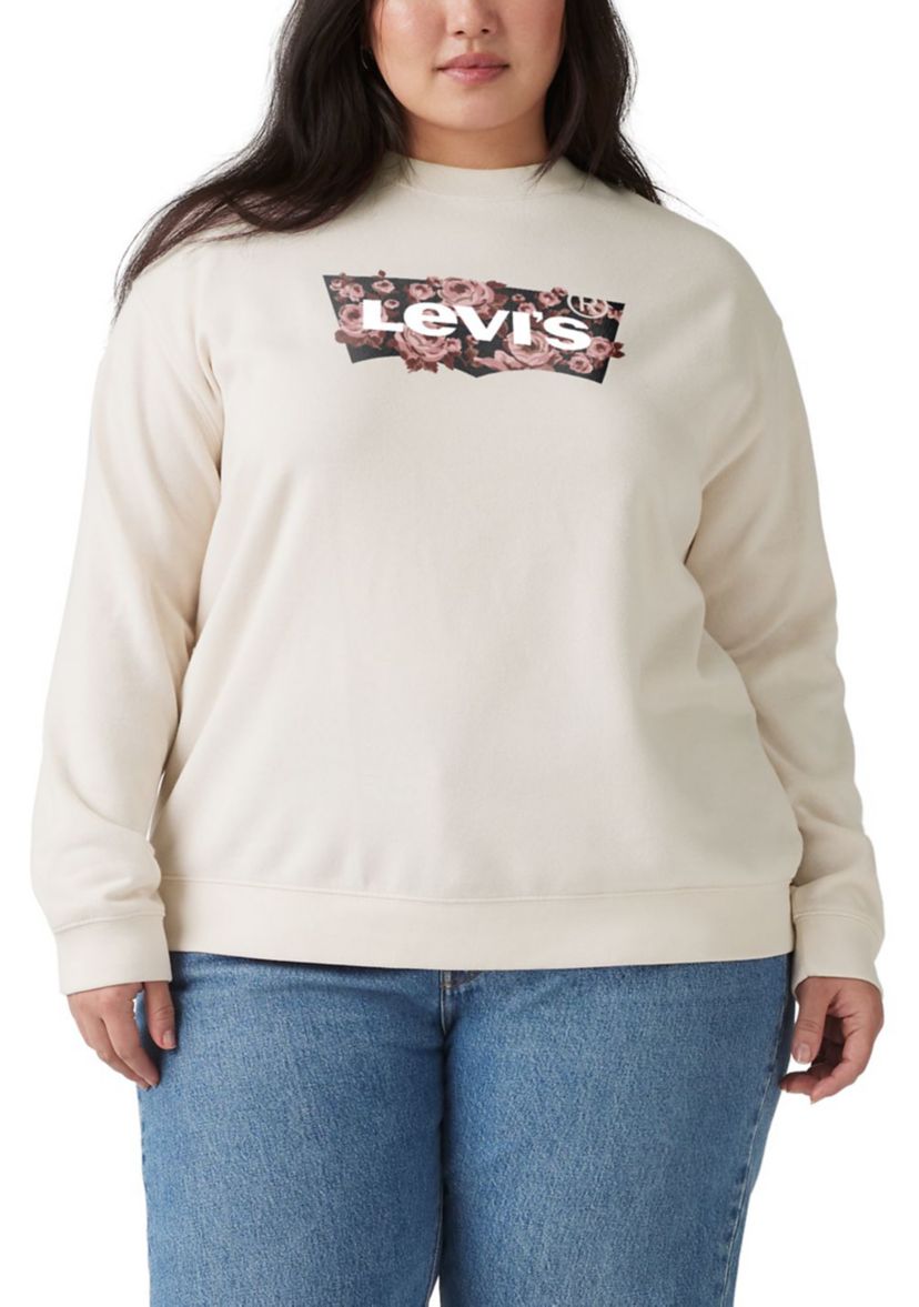 Plus Size Rose-Filled Logo Graphic T-Shirt 