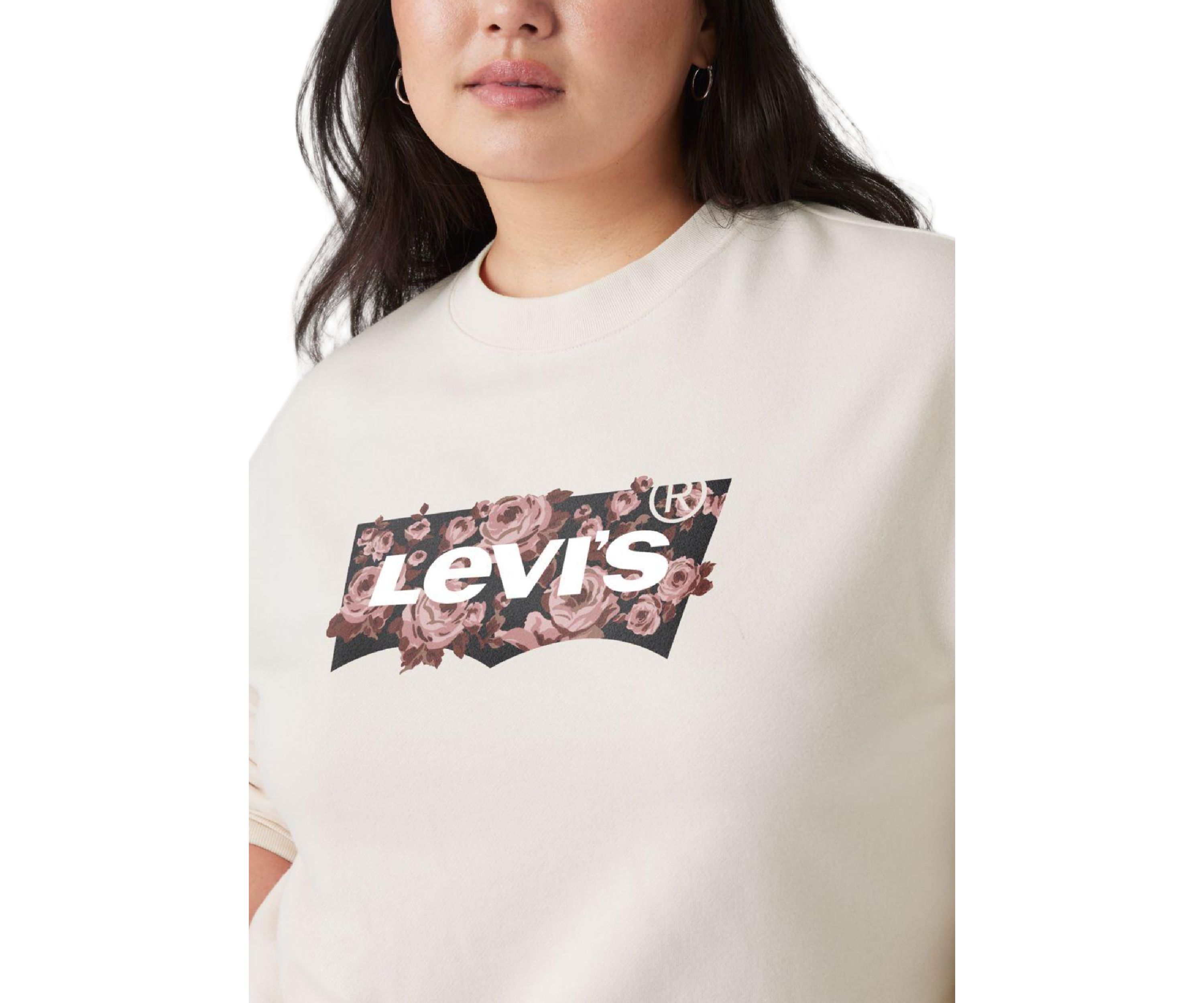Plus Size Rose-Filled Logo Graphic T-Shirt 
