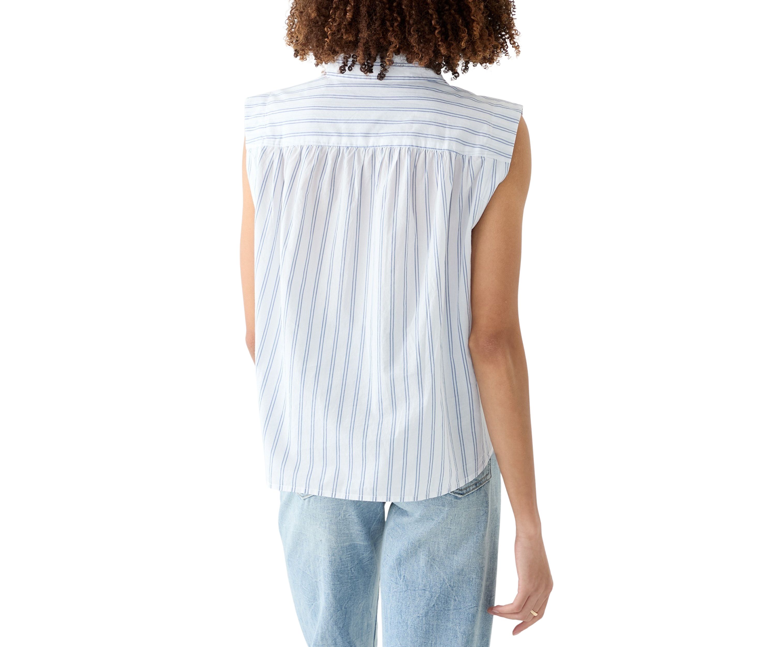 Womens Sleeveless Striped Blouse