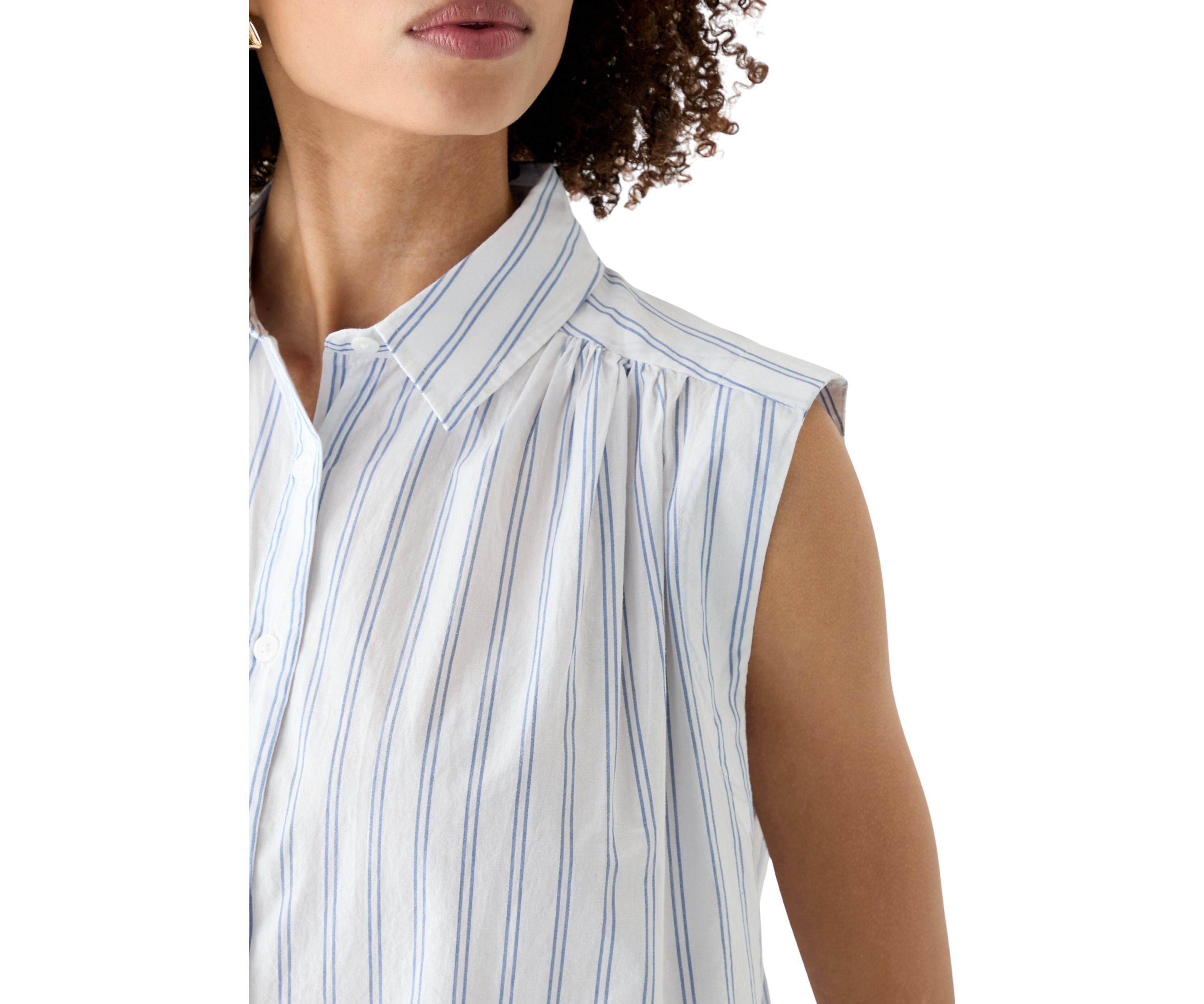 Womens Sleeveless Striped Blouse