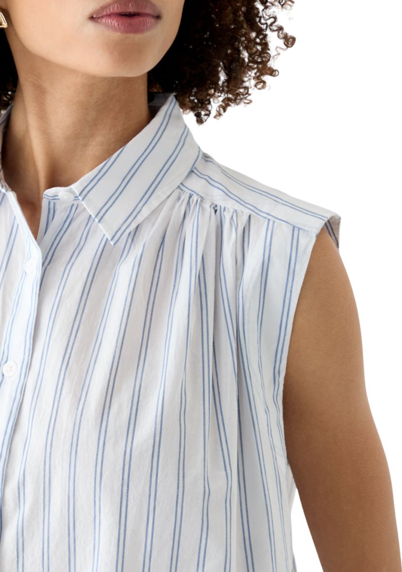 Womens Sleeveless Striped Blouse