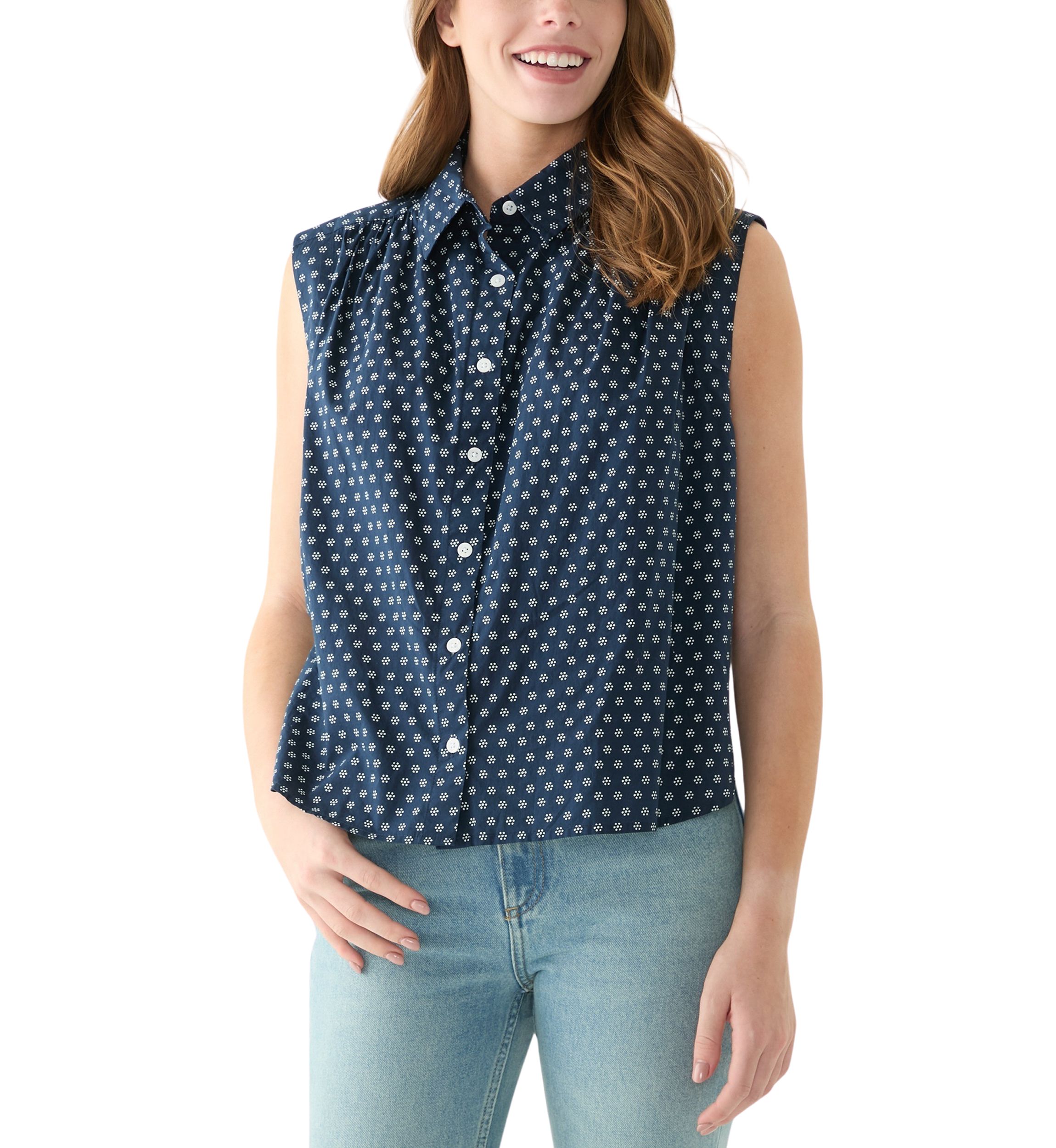 Womens Gracen Sleeveless Printed Blouse