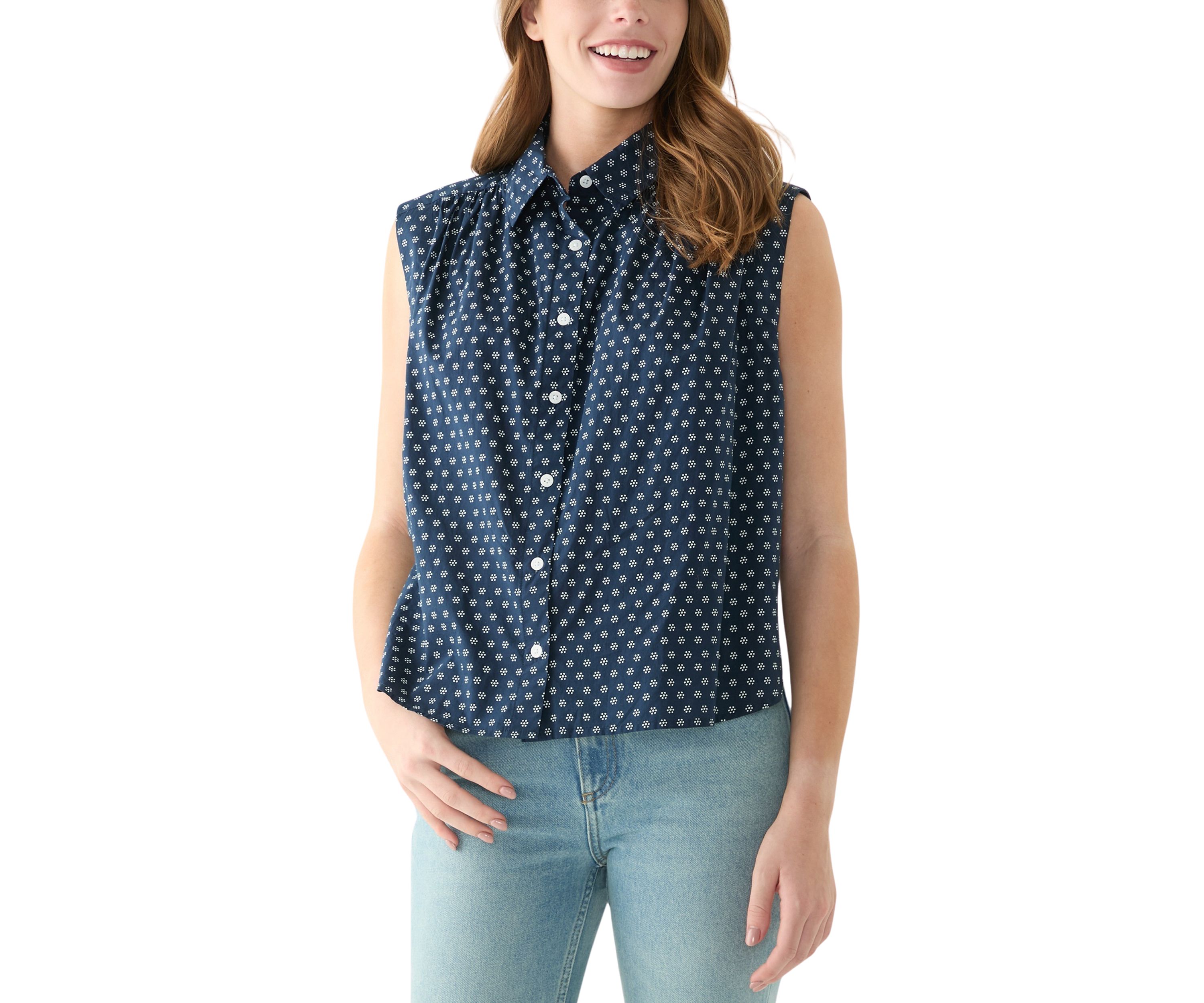 Womens Gracen Sleeveless Printed Blouse