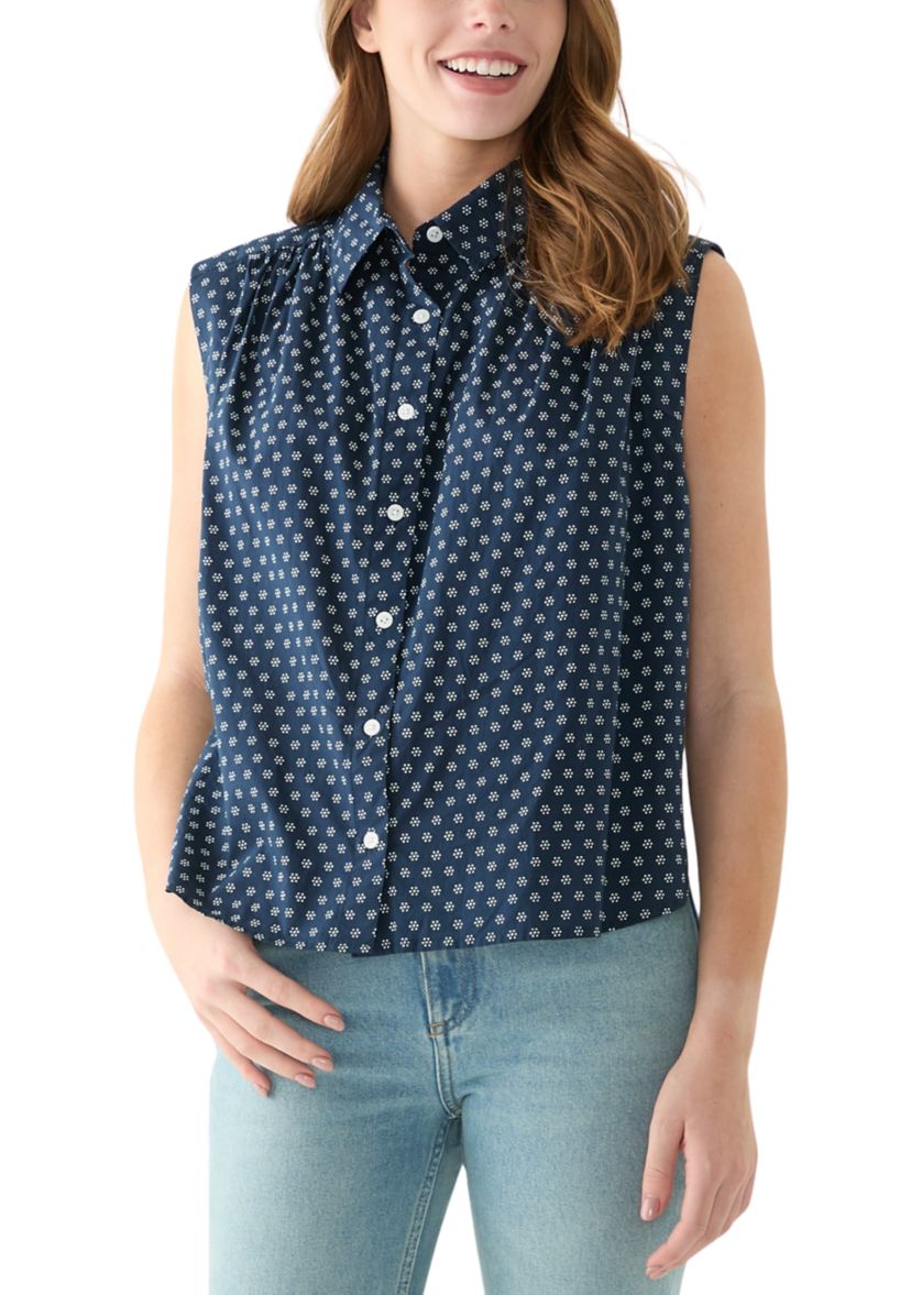 Womens Gracen Sleeveless Printed Blouse