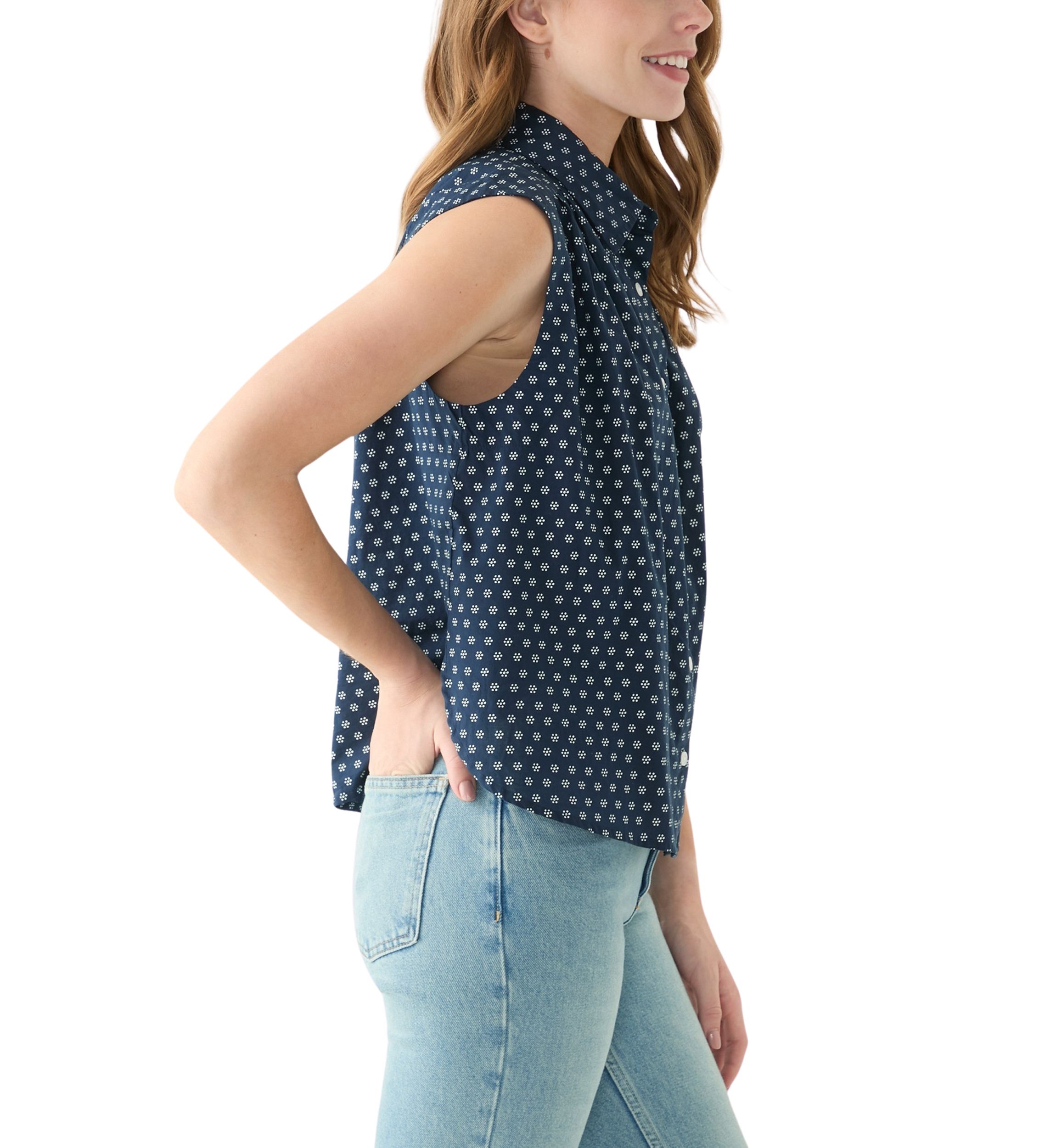 Womens Gracen Sleeveless Printed Blouse