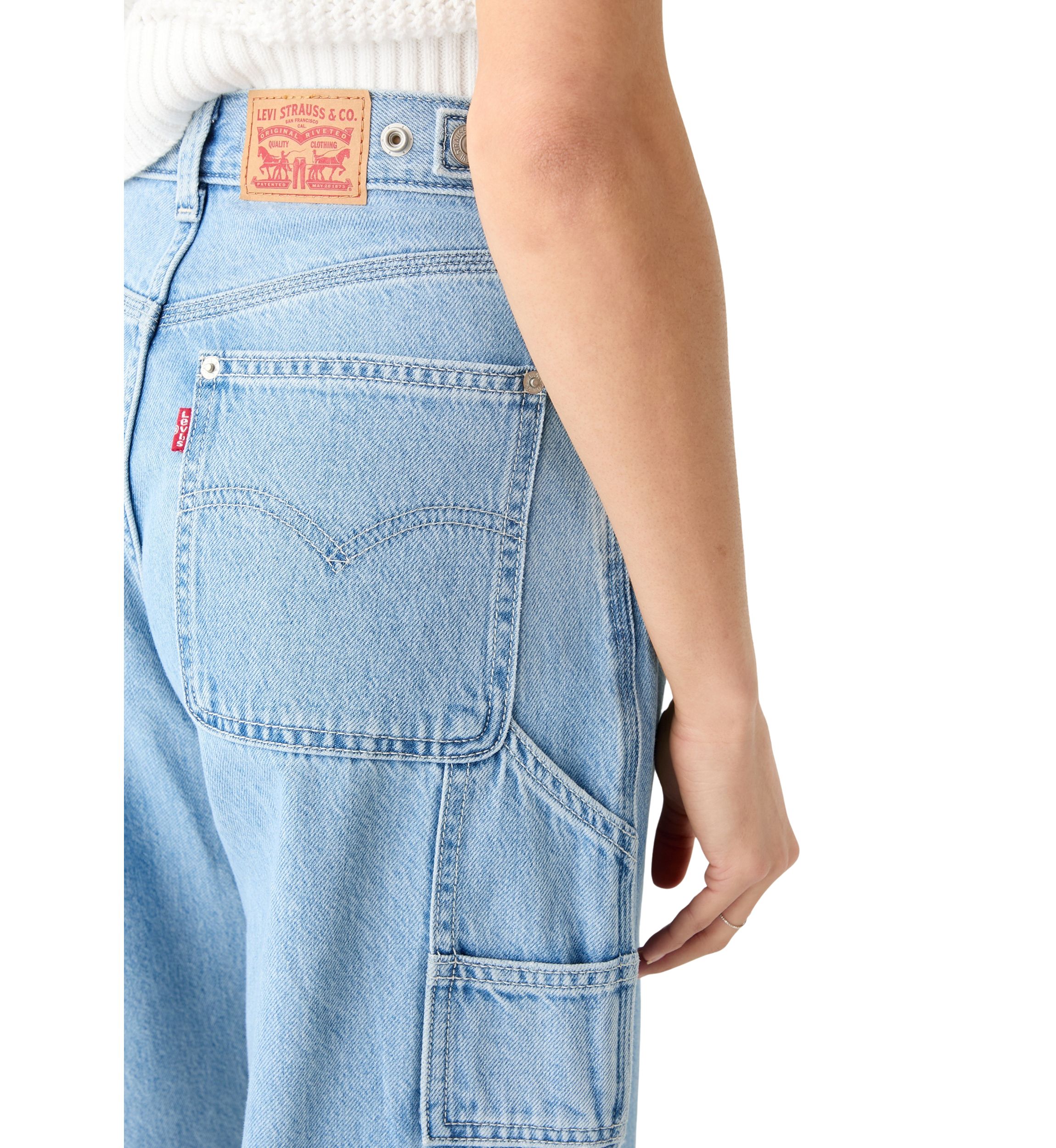 Womens Cinched Baggy Carpenter Jeans