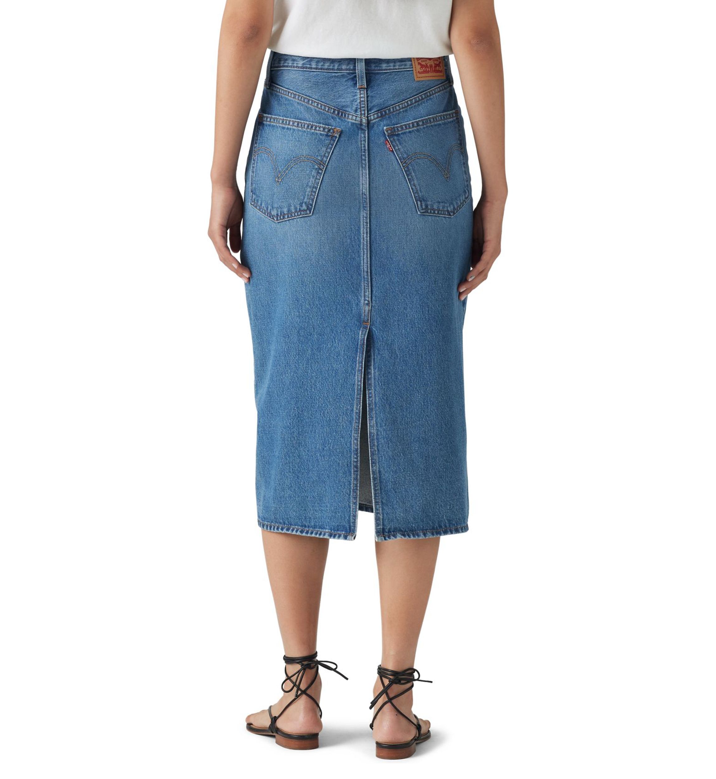 Womens High Rise Slit Skirt 