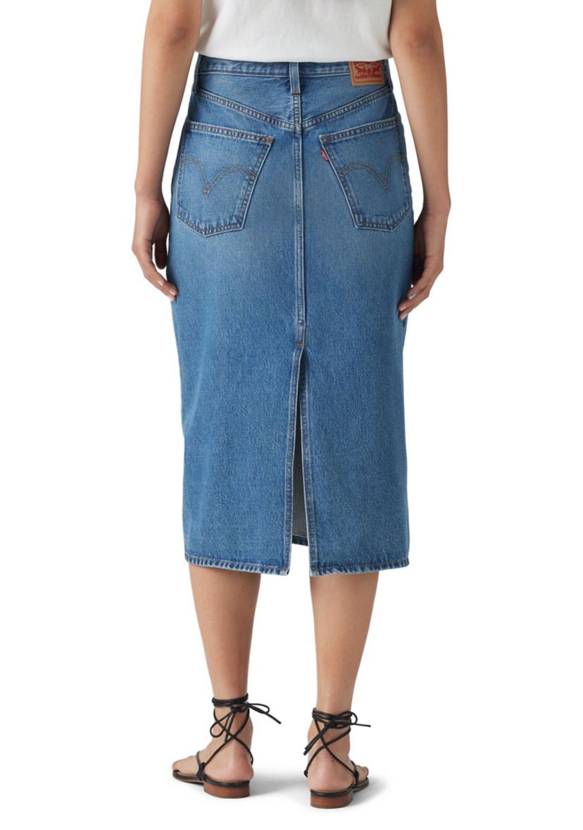 Womens High Rise Slit Skirt 