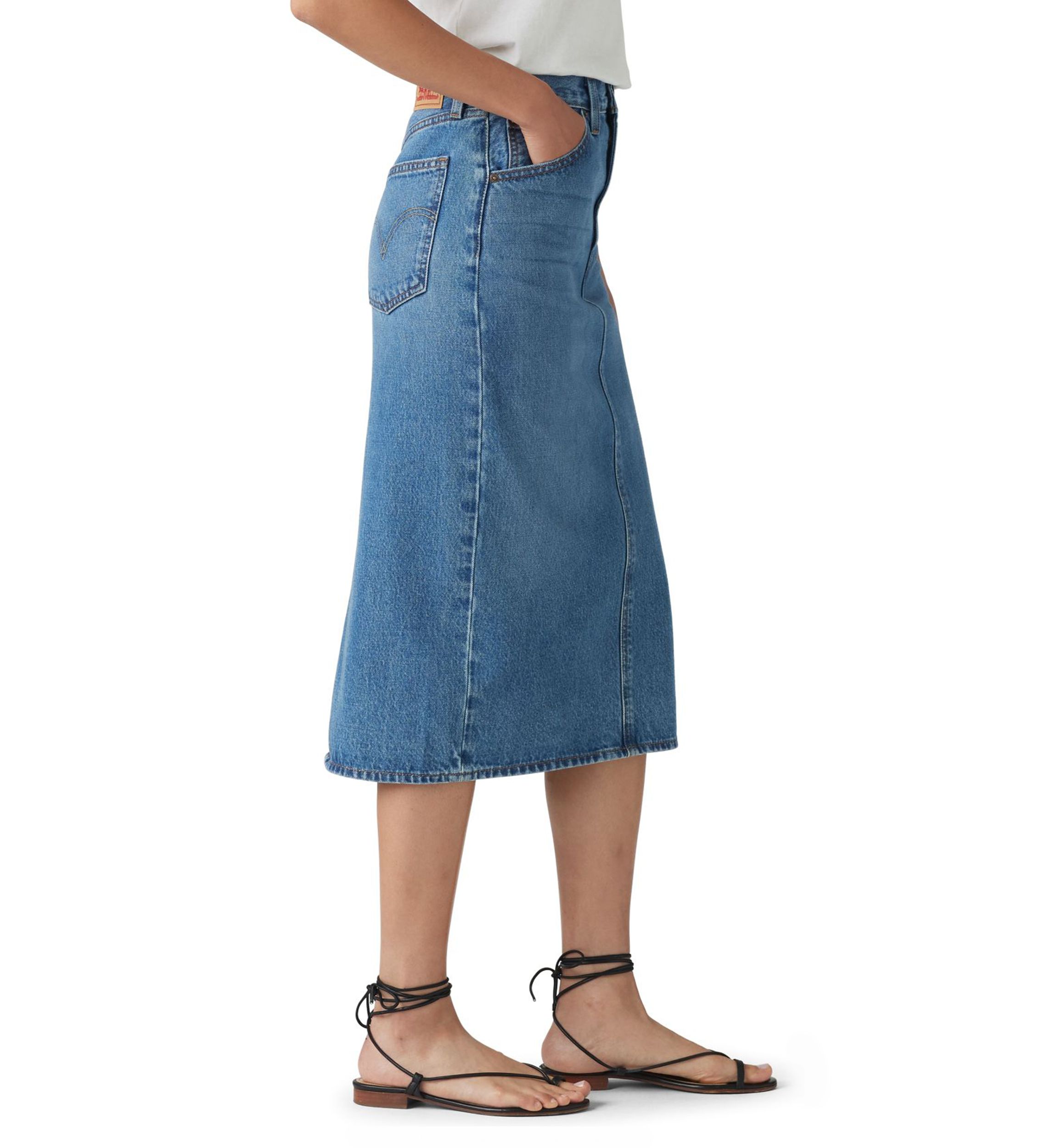 Womens High Rise Slit Skirt 