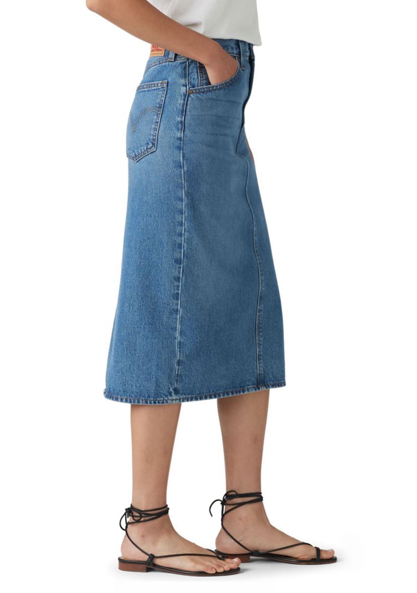 Womens High Rise Slit Skirt 