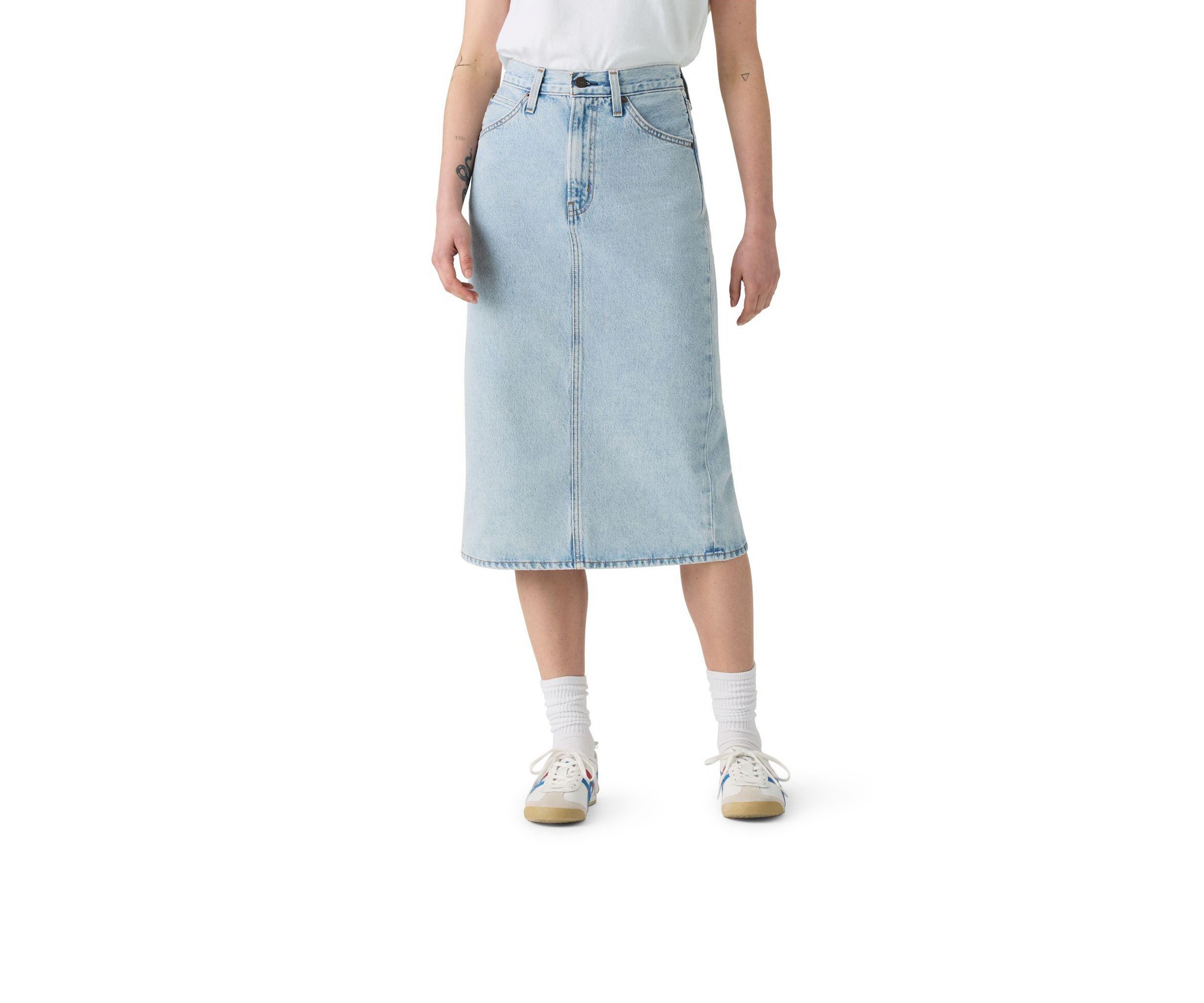 Back Slit Midi Skirt