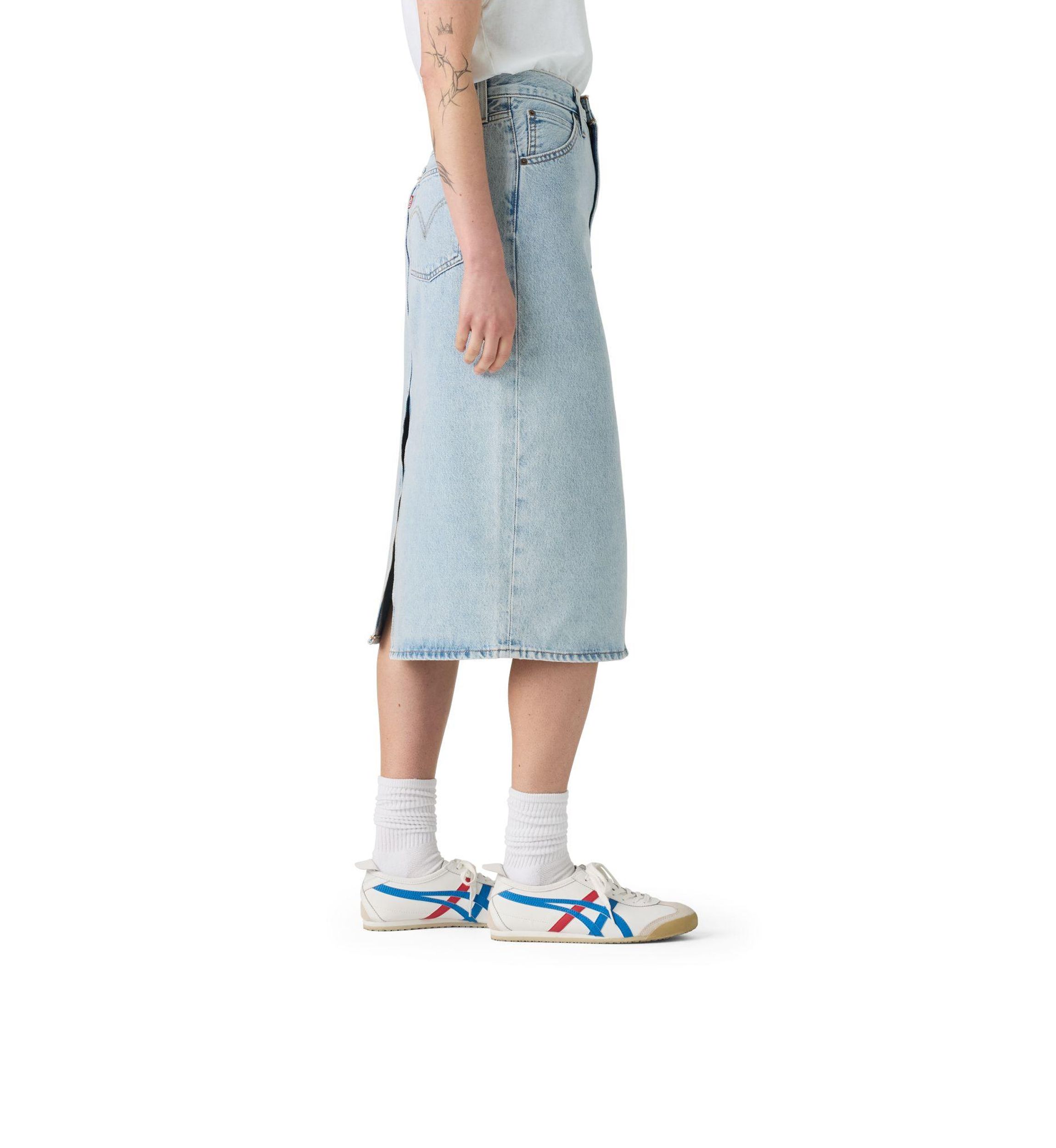 Back Slit Midi Skirt