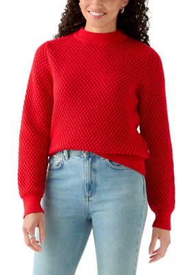 Levi's Women's Snowflake Crew Sweater, Red, XL