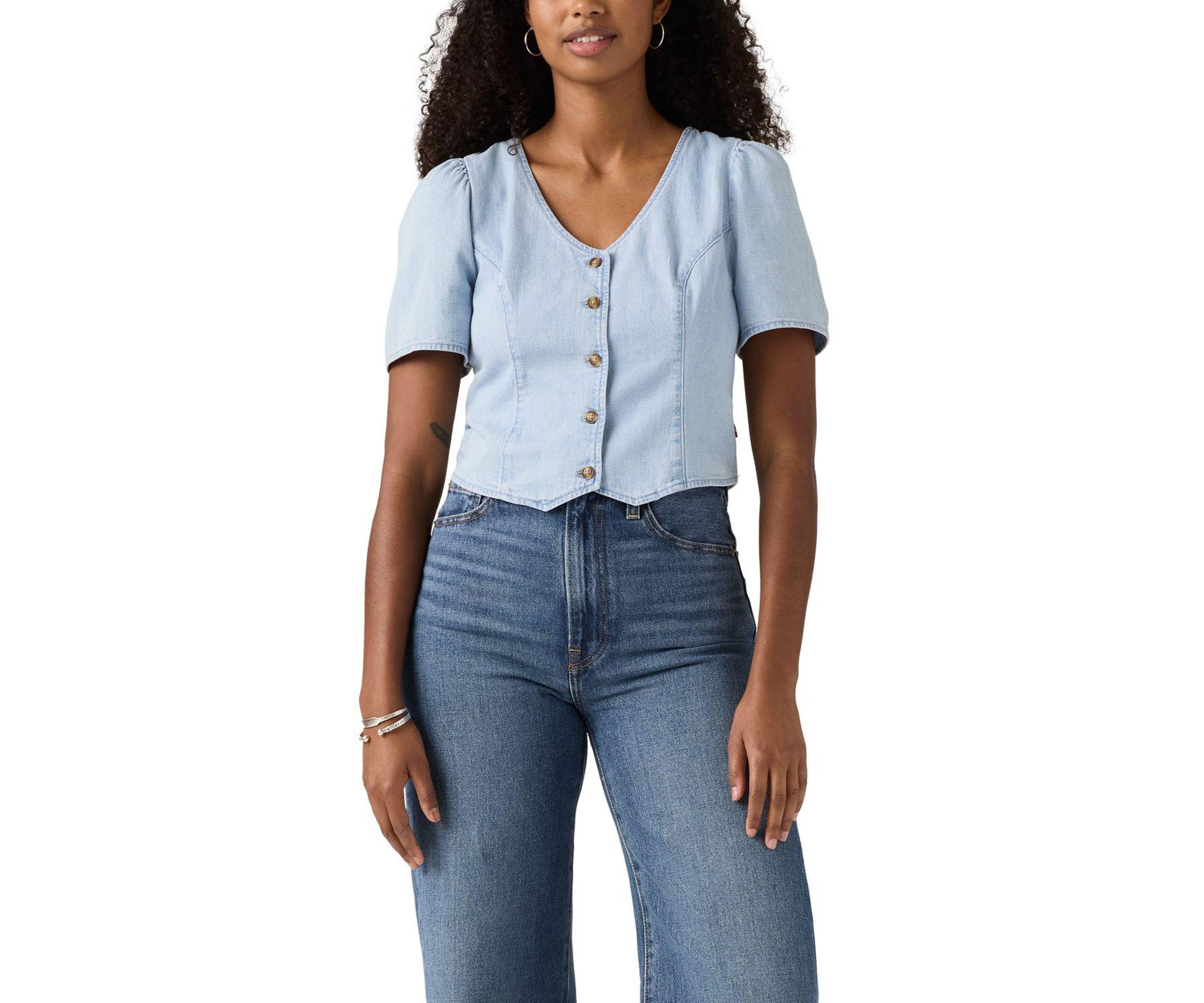 Moxie Short Sleeve Button Front Woven Shirt