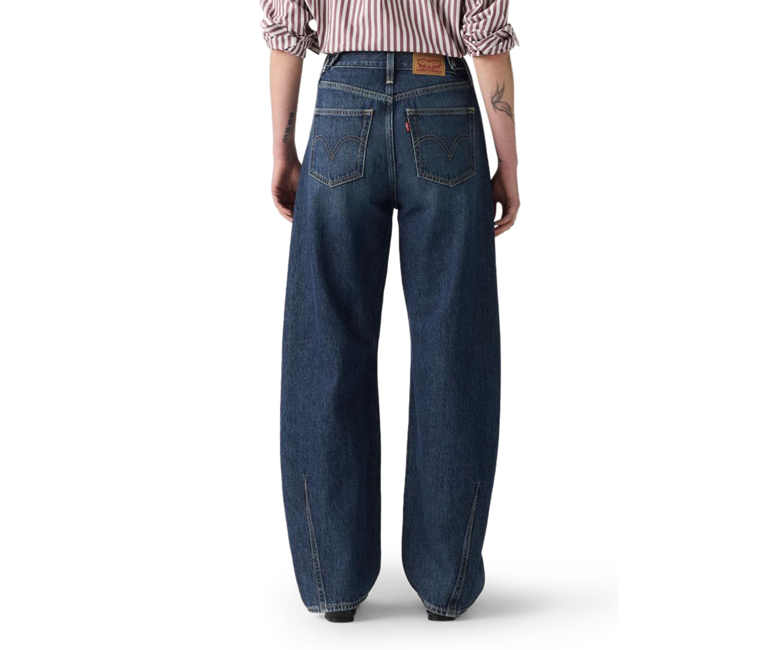 Cinched Barrel Mom Jeans 