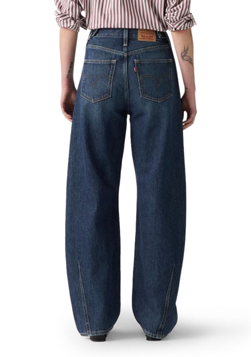 Cinched Barrel Mom Jeans 