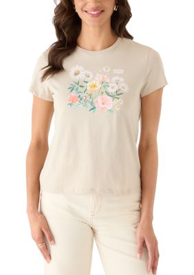 Levi's Women's Floral Graphic T-Shirt, Gray, Large