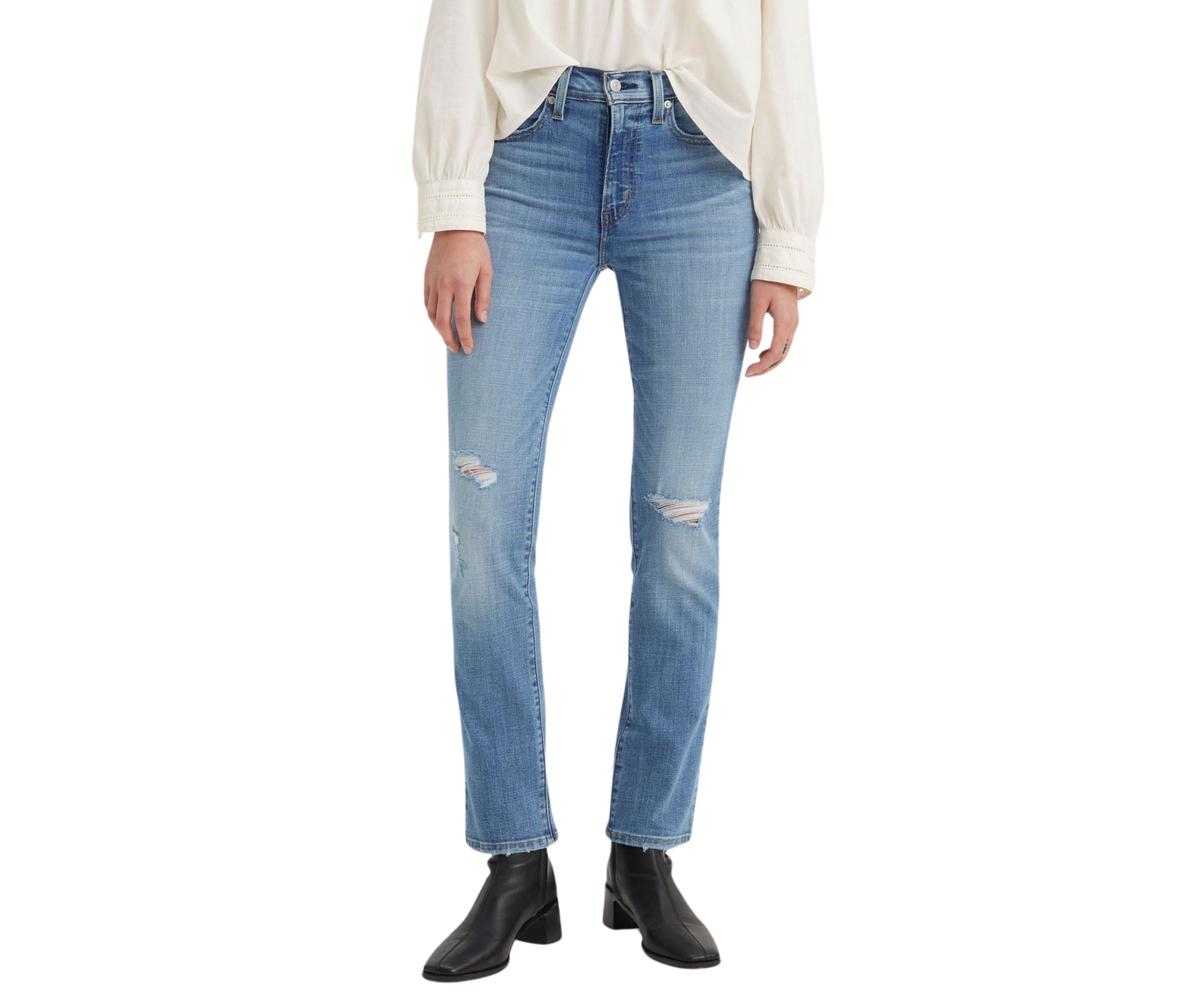 High Rise Straight Jeans