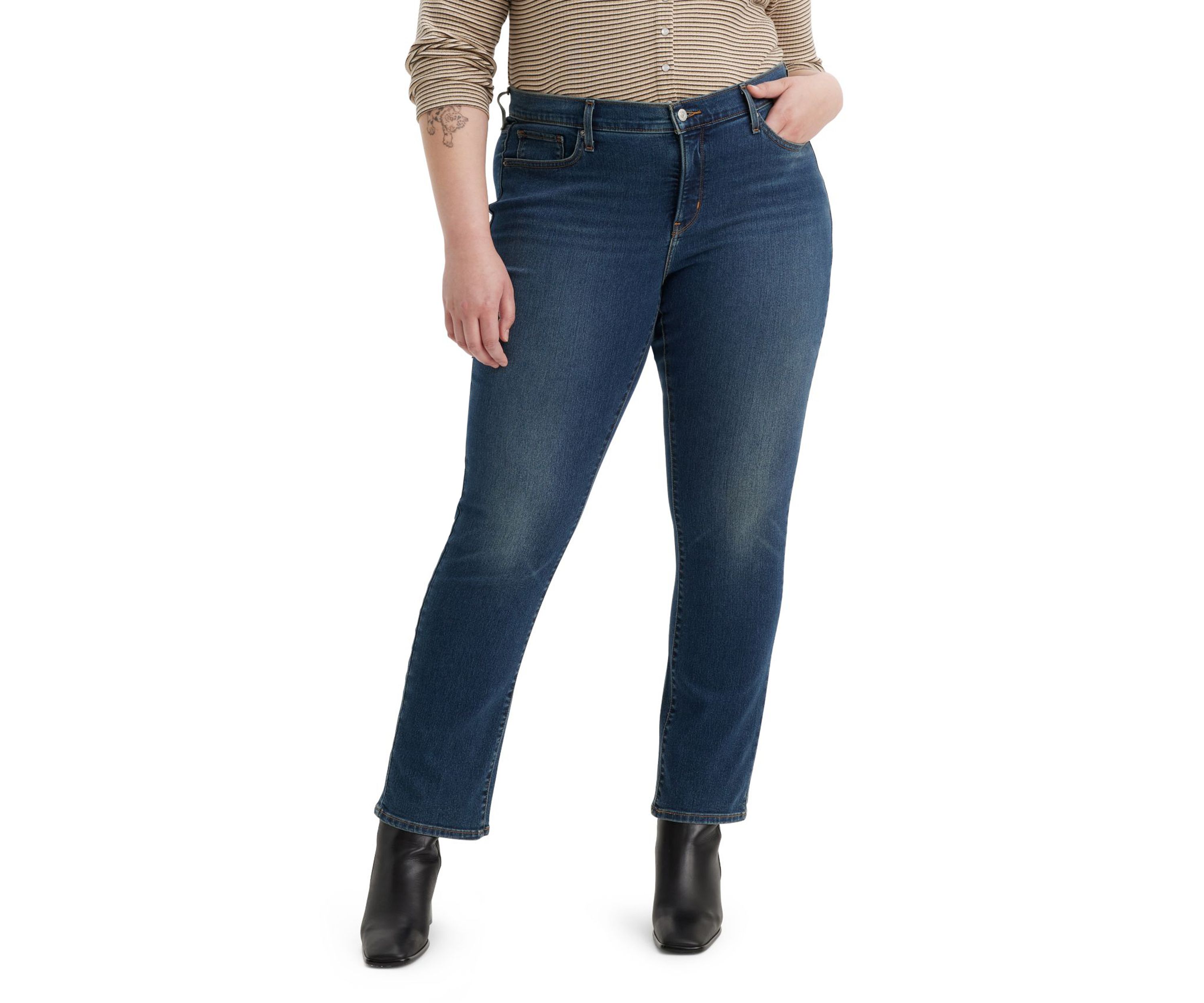 Plus Size Zealous Shaping Staight Jeans 