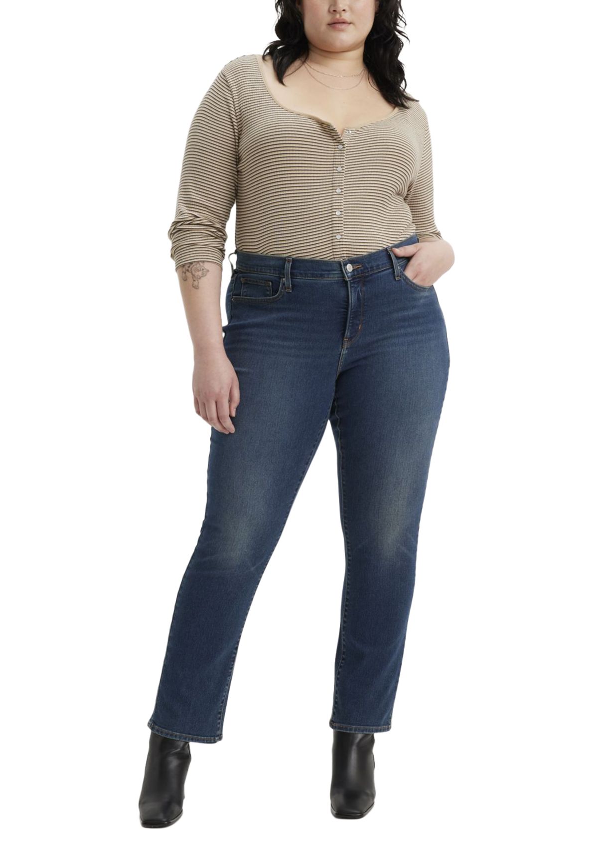 Plus Size Zealous Shaping Staight Jeans 