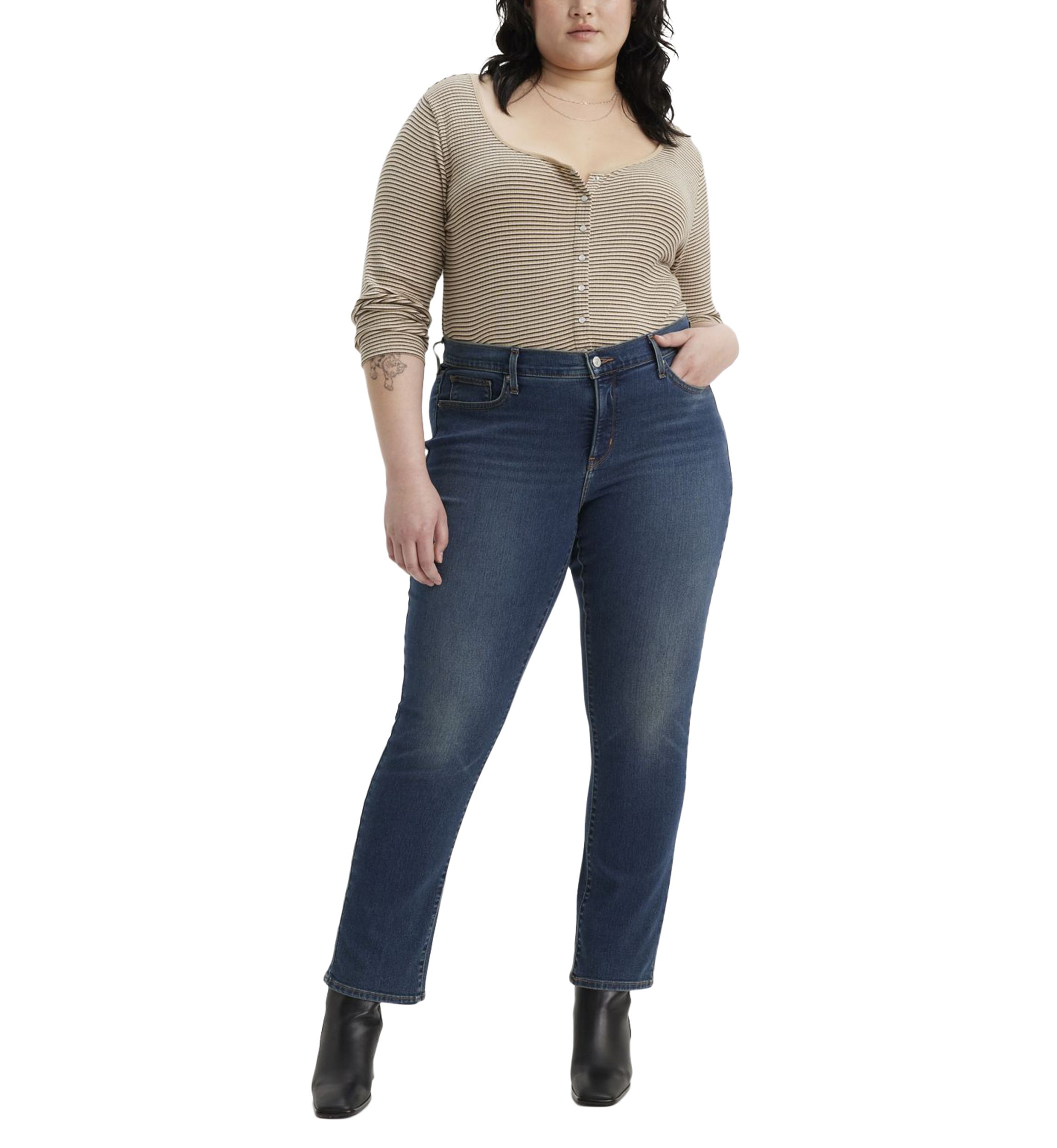 Plus Size Zealous Shaping Staight Jeans 
