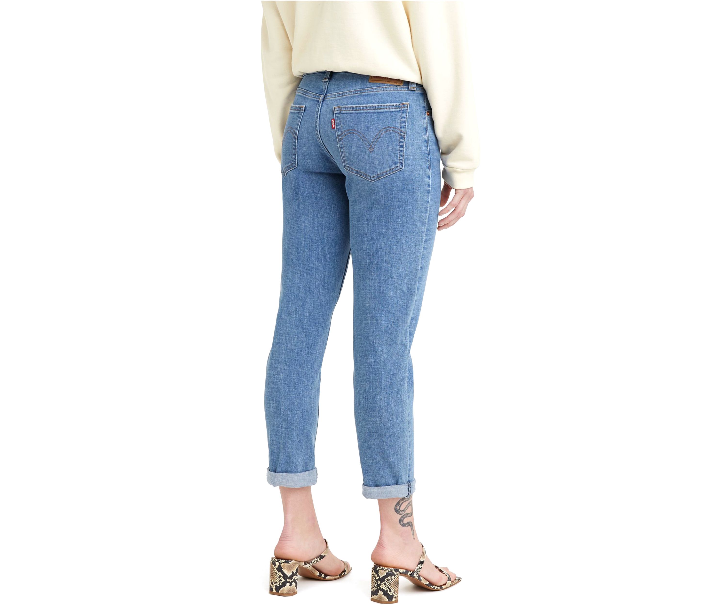 Mid Rise Boyfriend Jeans
