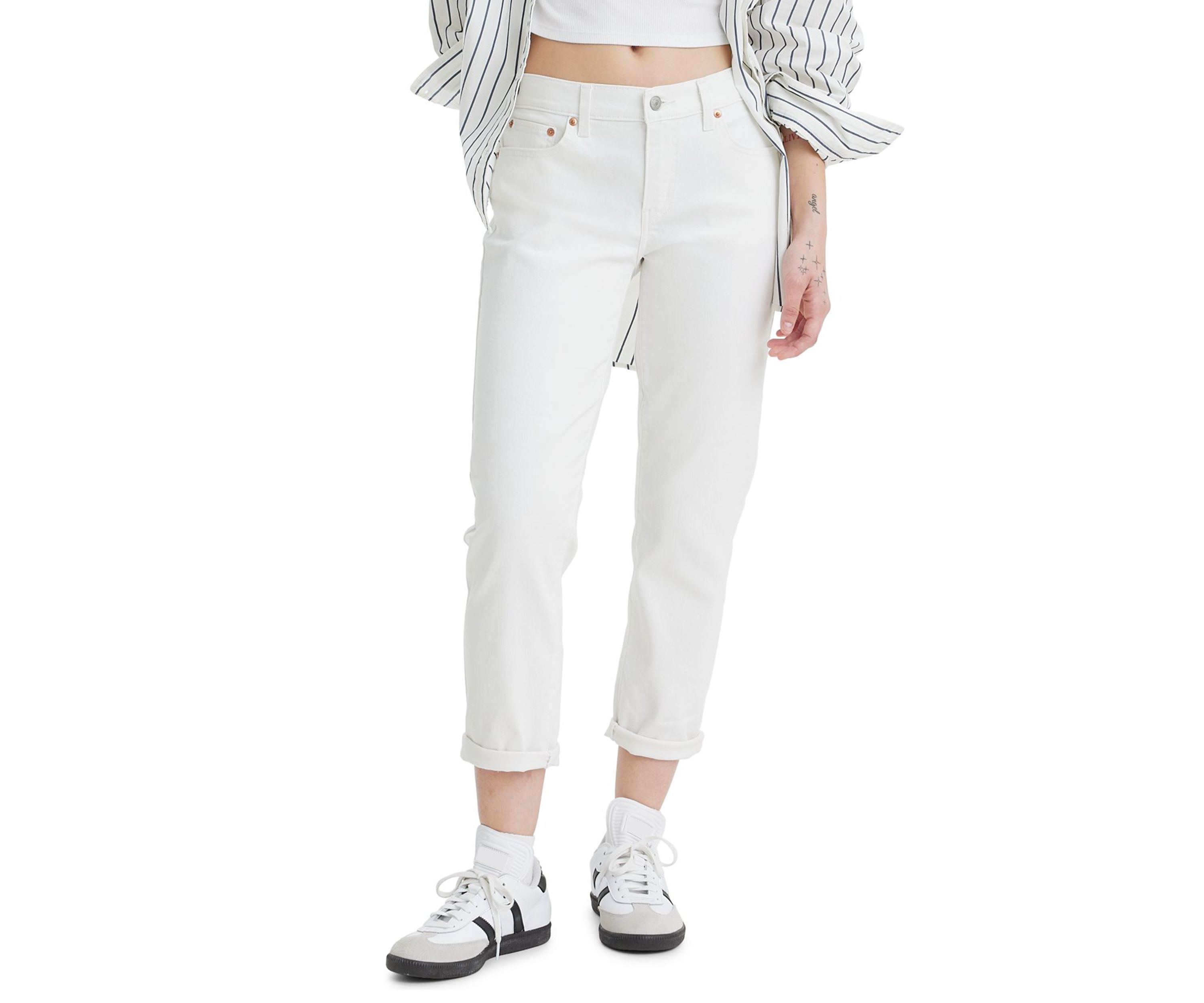 Womens Mid Rise Boyfriend Jeans