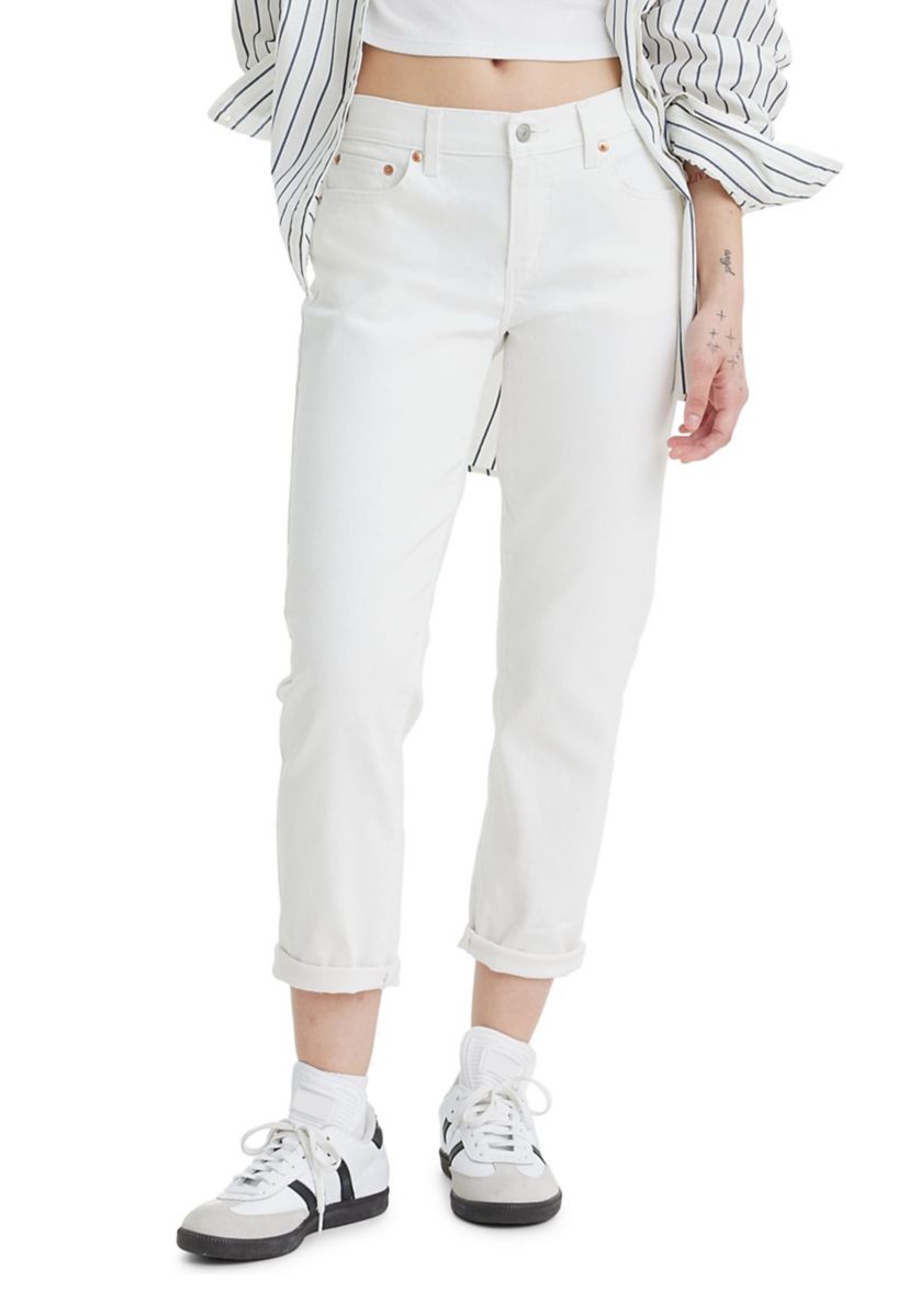 Womens Mid Rise Boyfriend Jeans