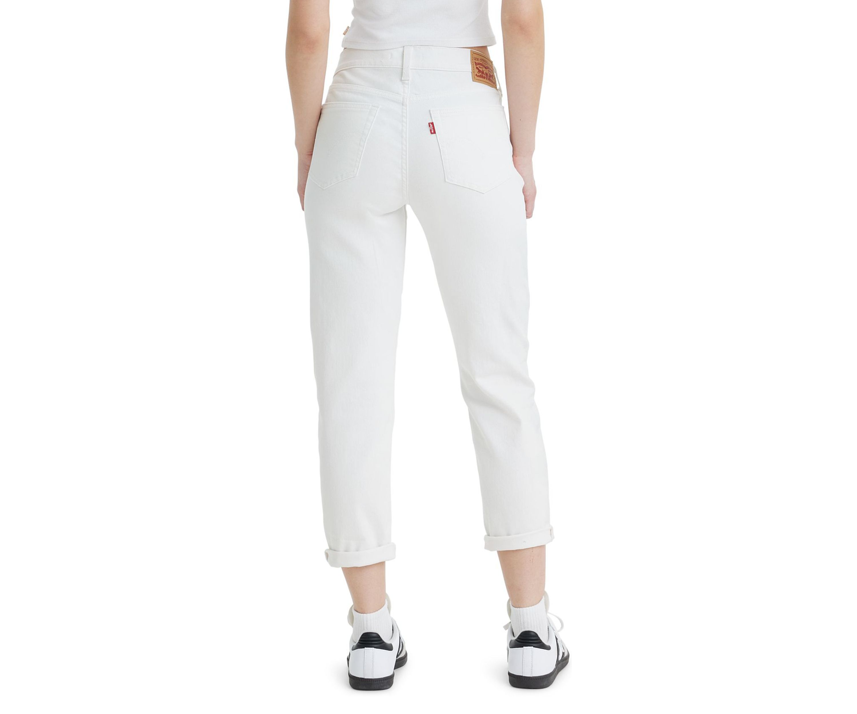 Womens Mid Rise Boyfriend Jeans