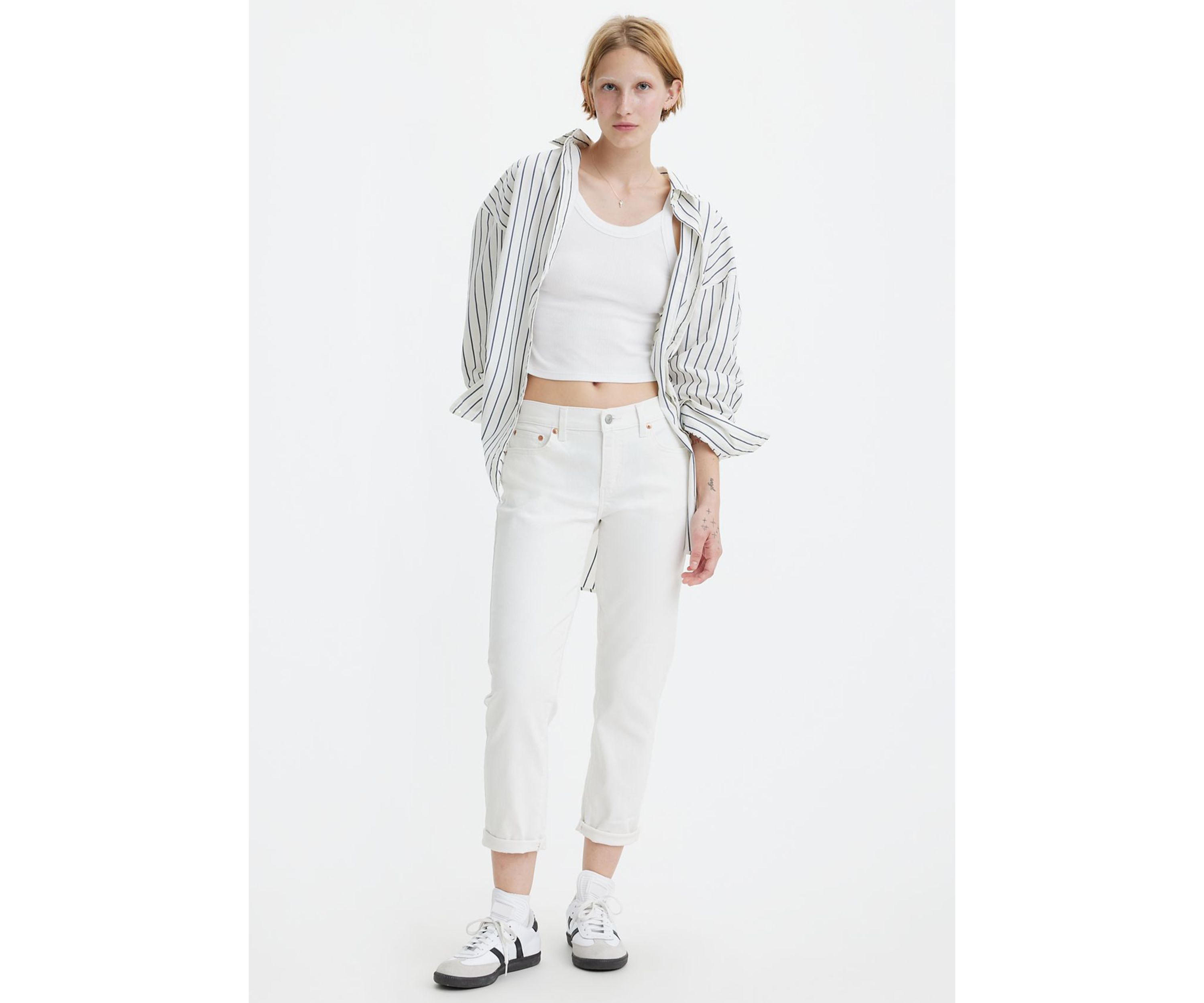 Womens Mid Rise Boyfriend Jeans