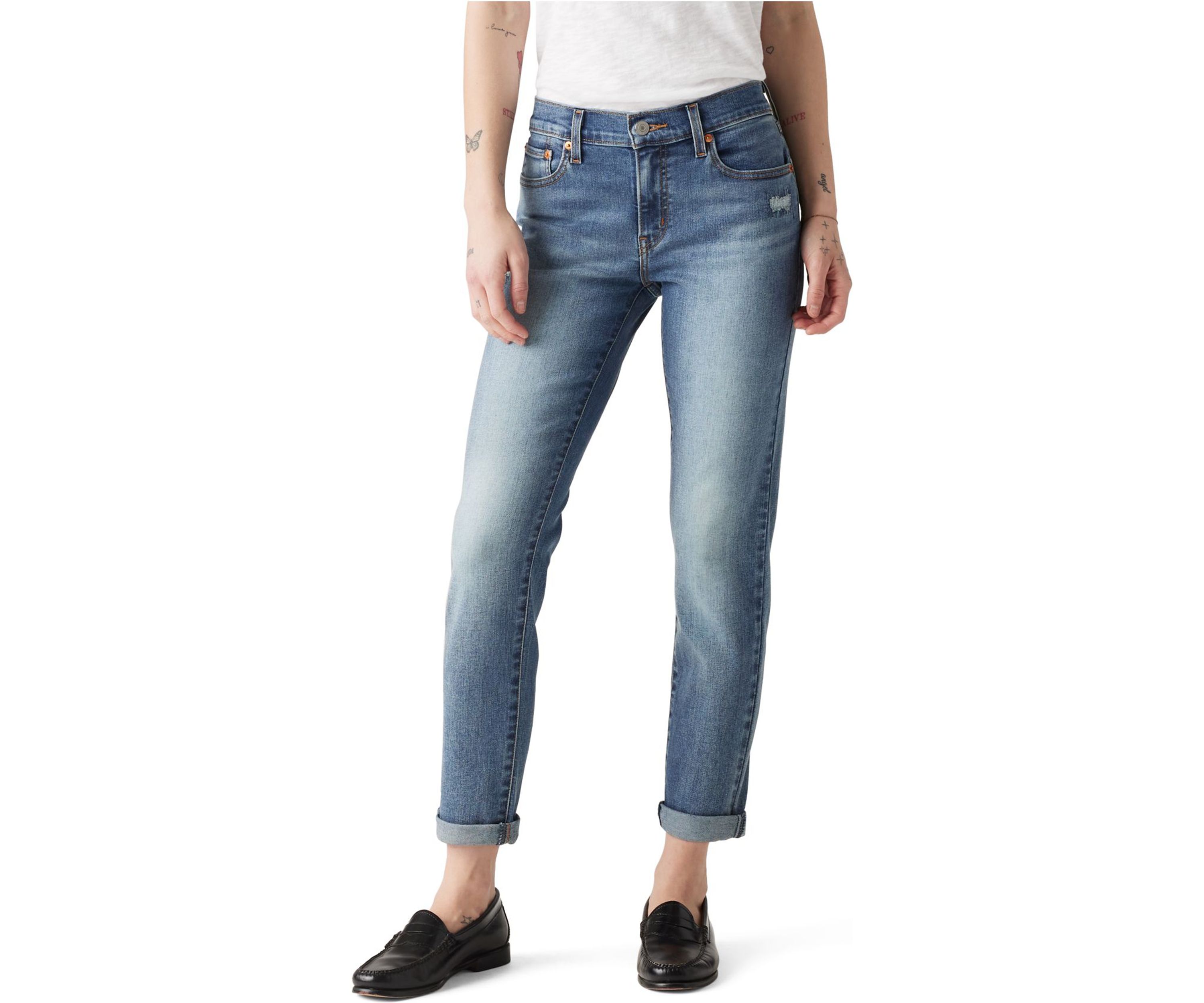 Mid Rise Boyfriend Jeans