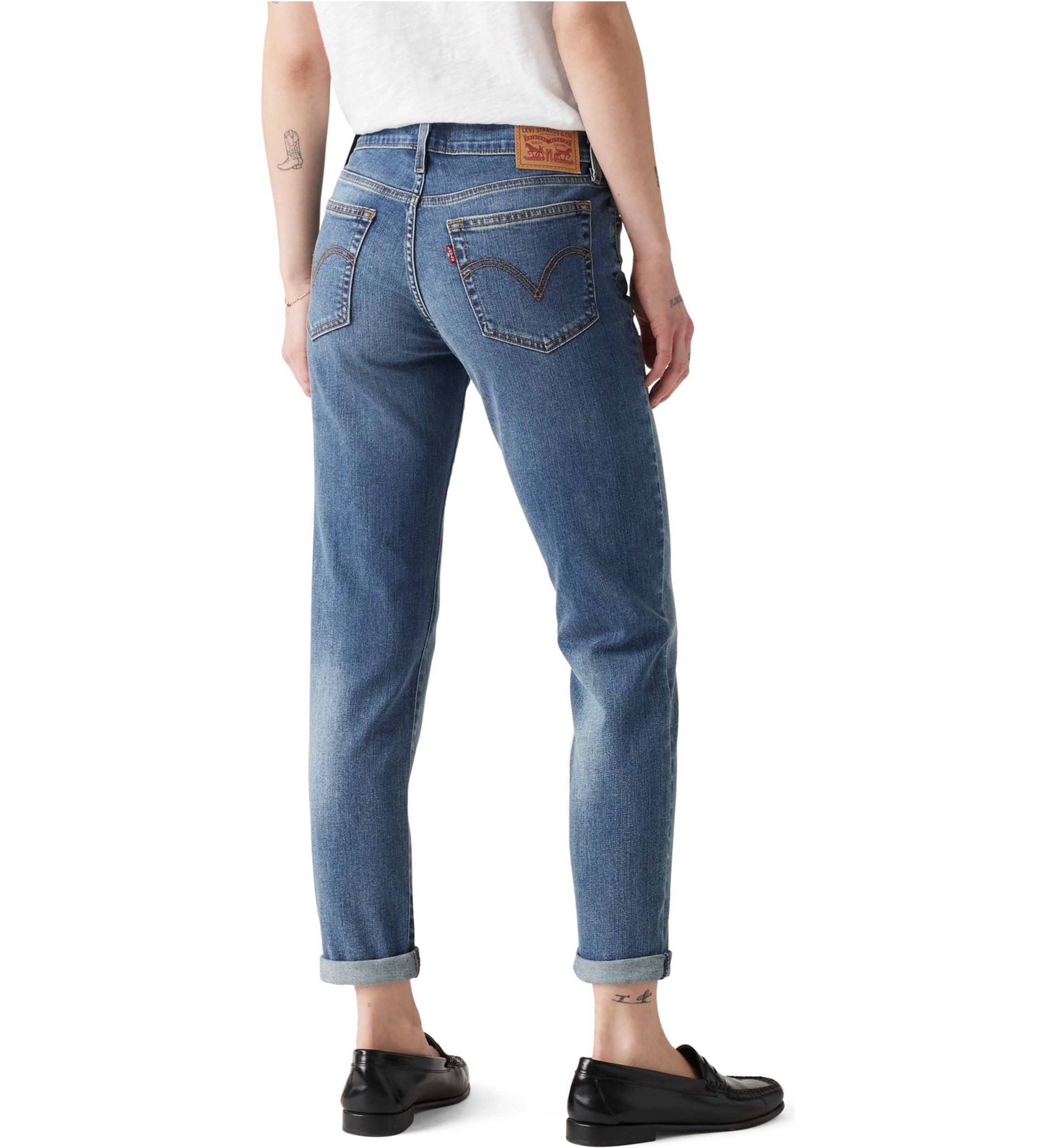 Mid Rise Boyfriend Jeans
