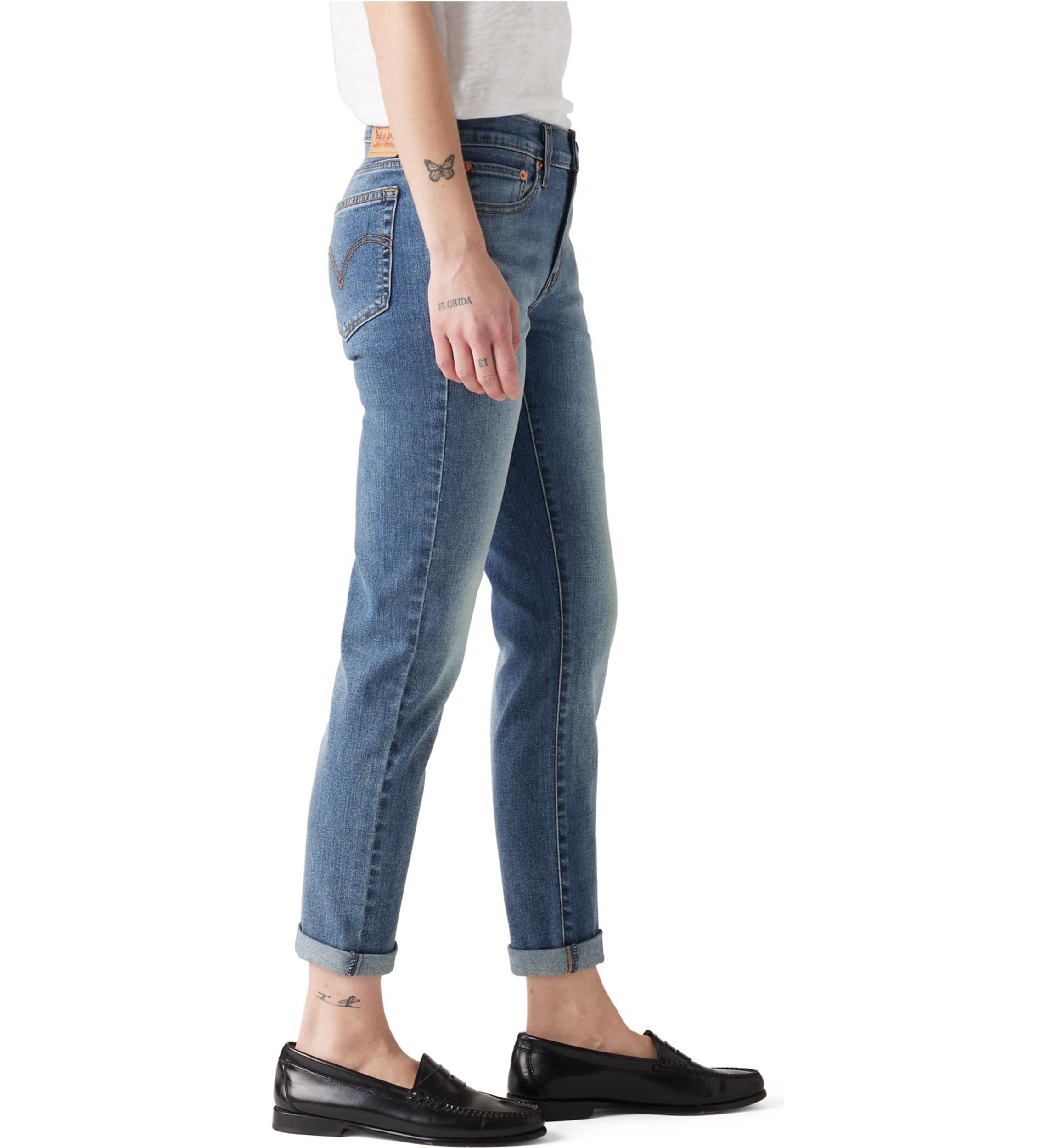 Mid Rise Boyfriend Jeans
