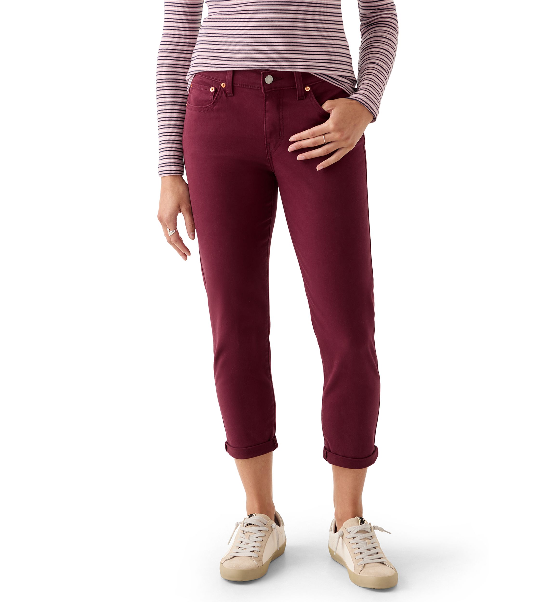 Mid-Rise Boyfriend Pants