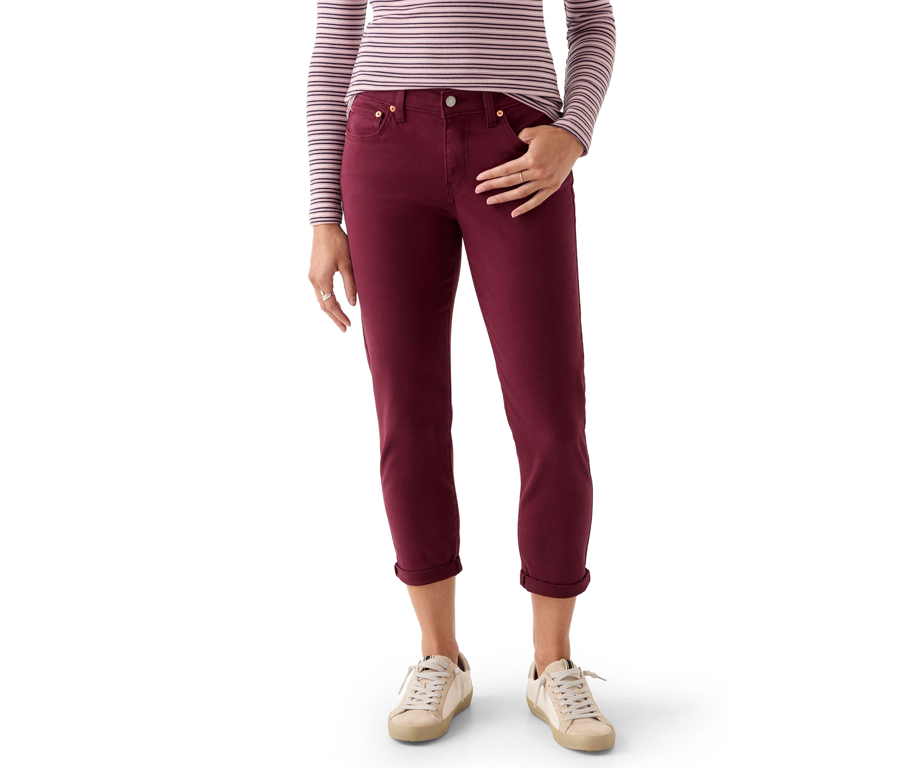Mid-Rise Boyfriend Pants