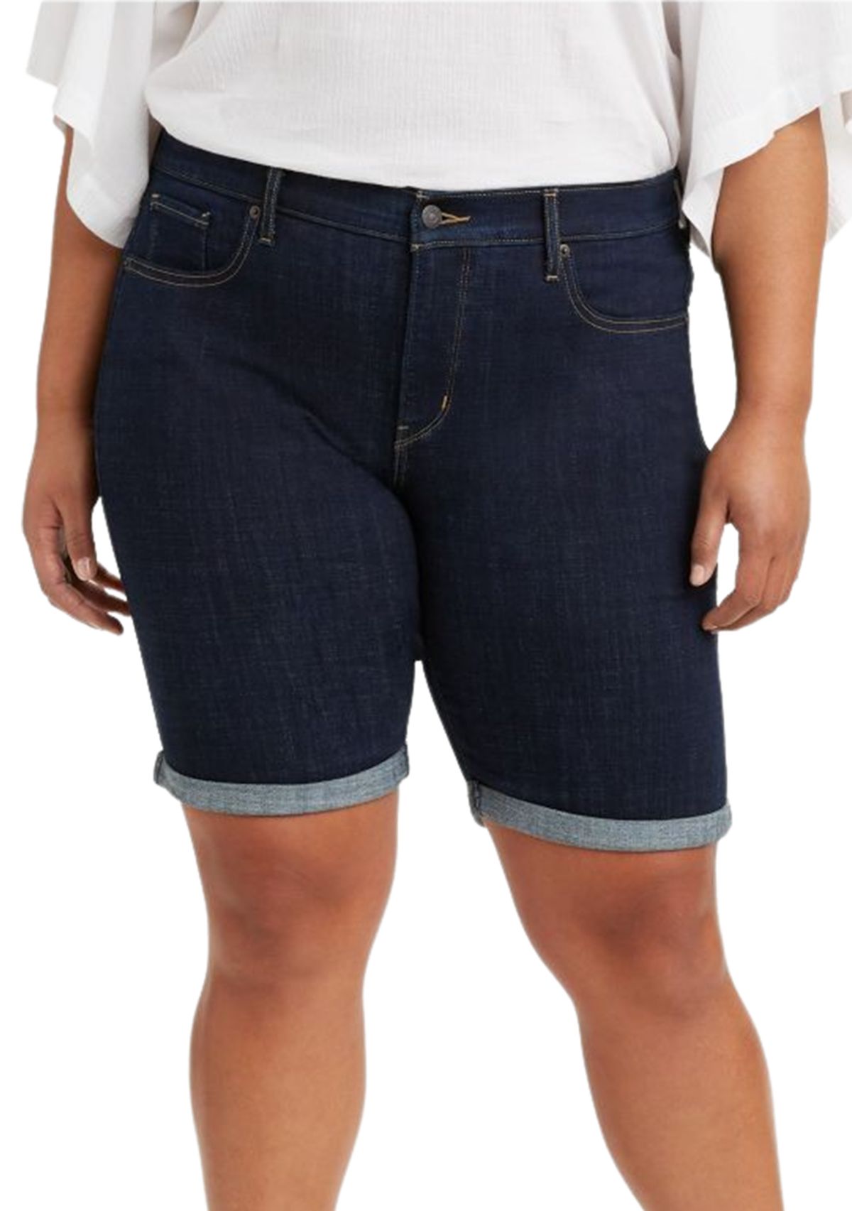 Plus Size Shaping Bermuda Jean Shorts 