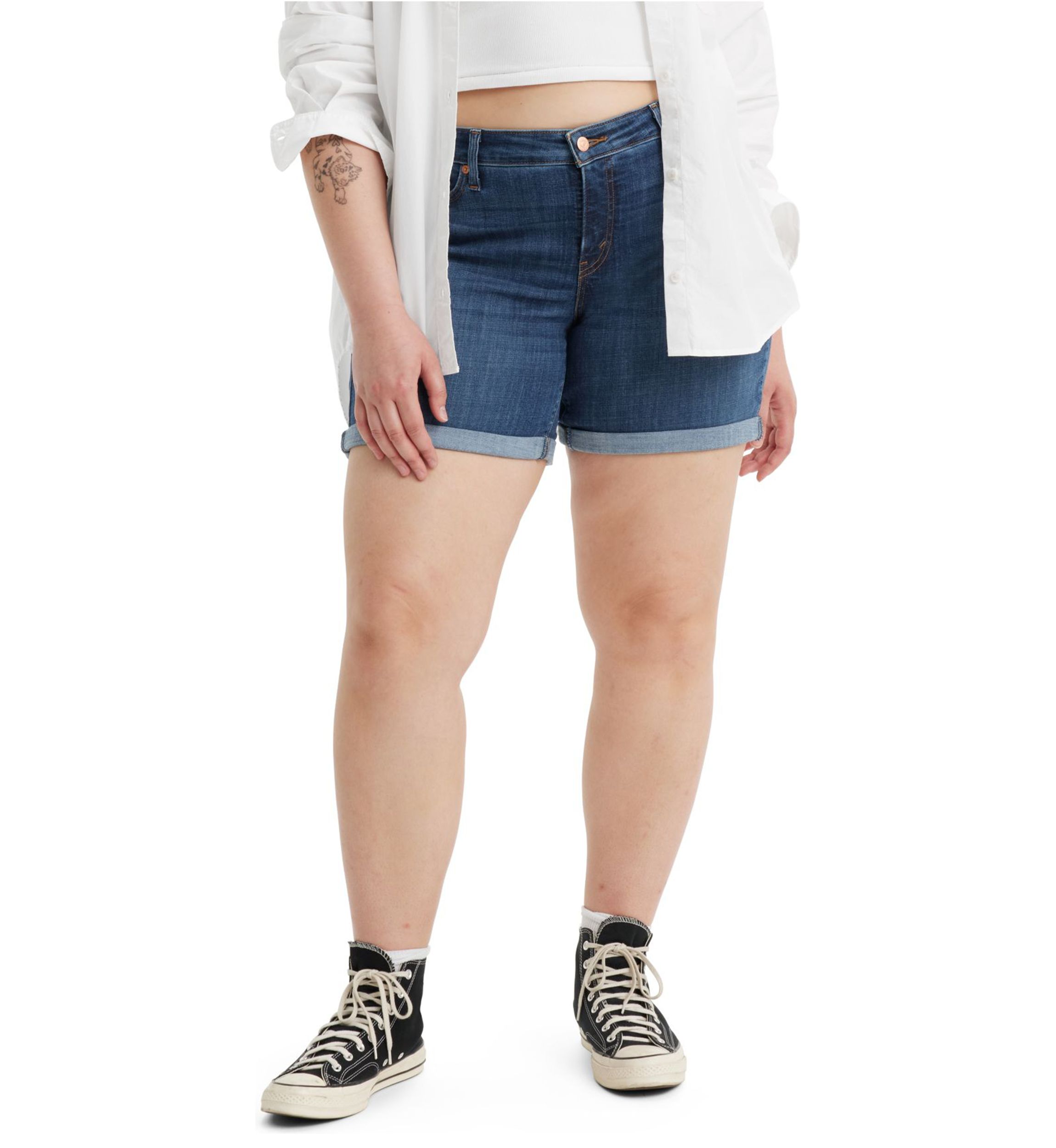 Plus Size Stop the Confusion Denim Shorts