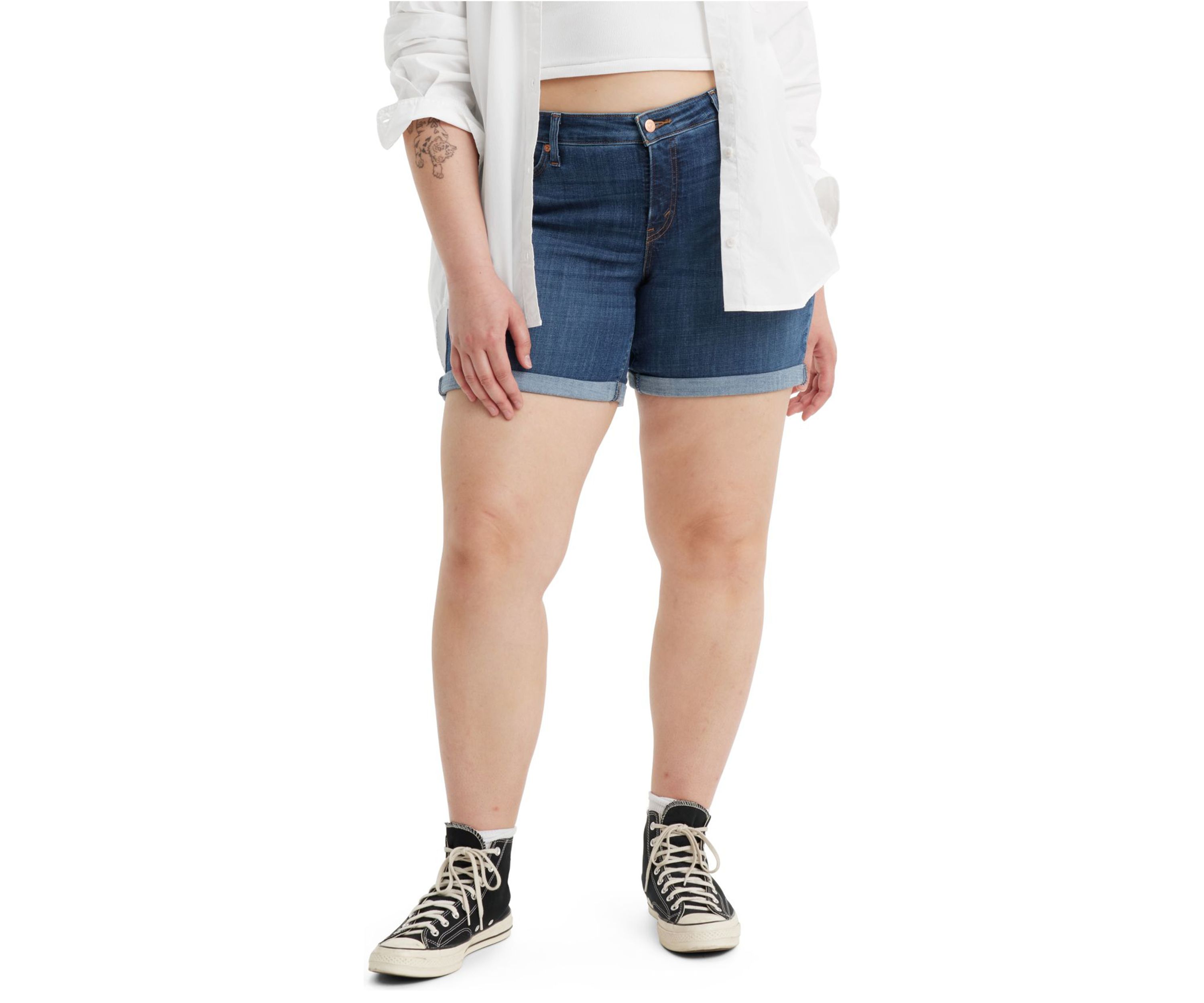 Plus Size Stop the Confusion Denim Shorts