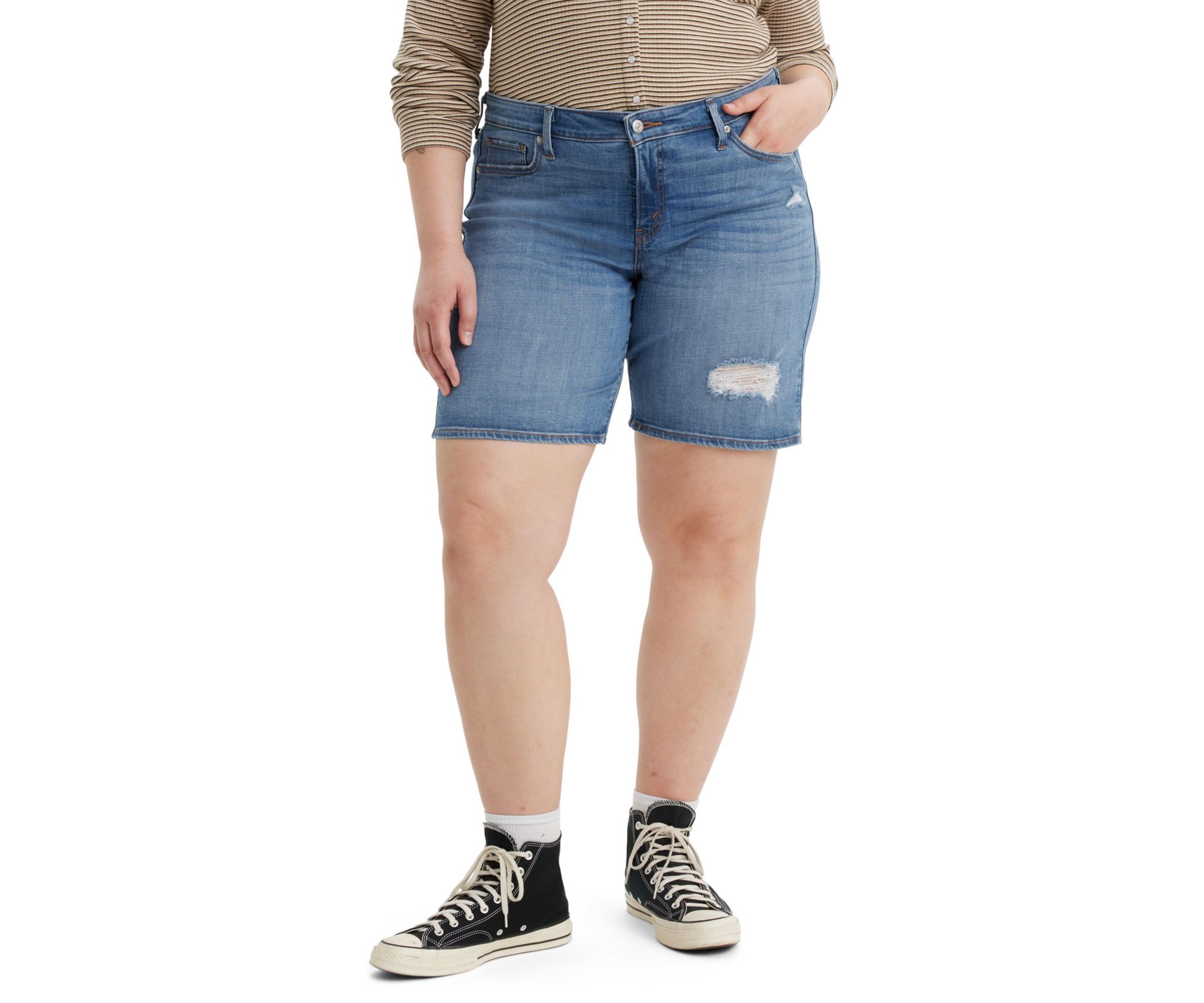 Plus Size Mid Length Shorts