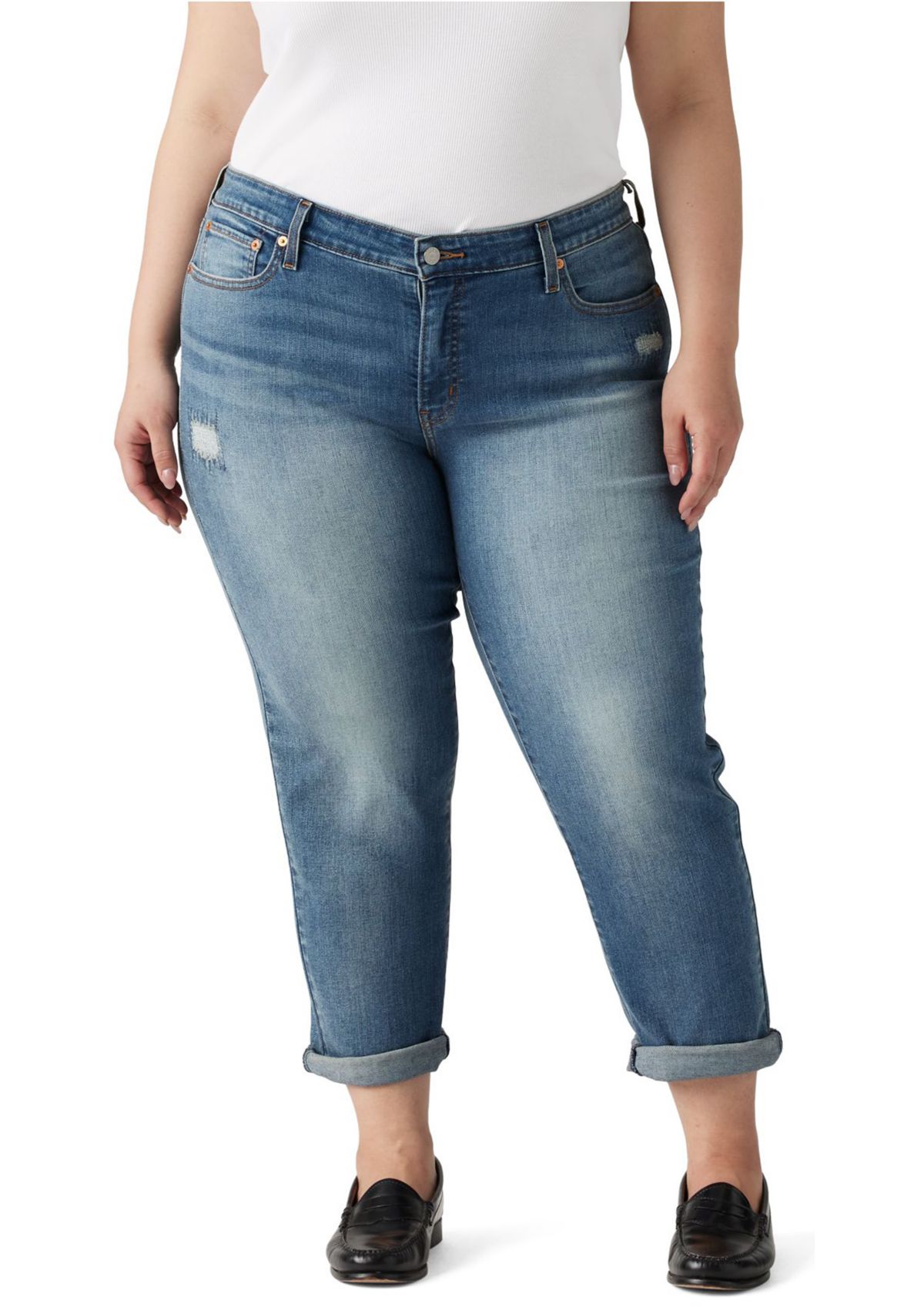 Ellos Plus Size Mid-Rise Bootcut Stretch Jeans