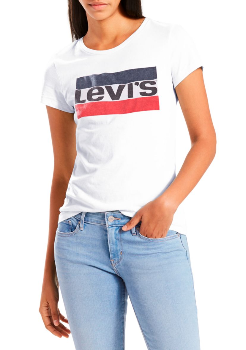 Slim Crew Neck Sportswear Logo Graphic T Shirt