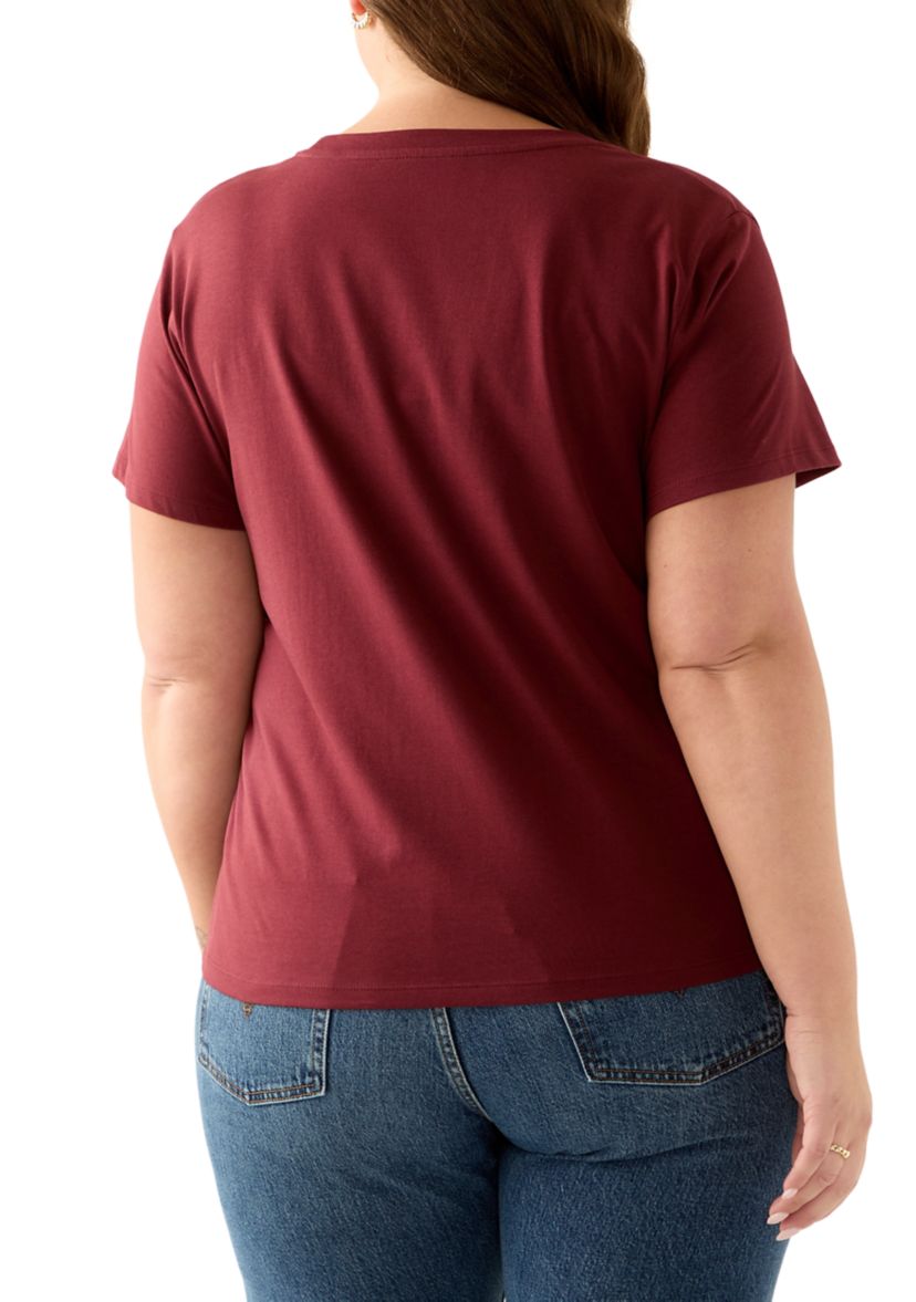 Plus Size Rose Logo Graphic T-Shirt 